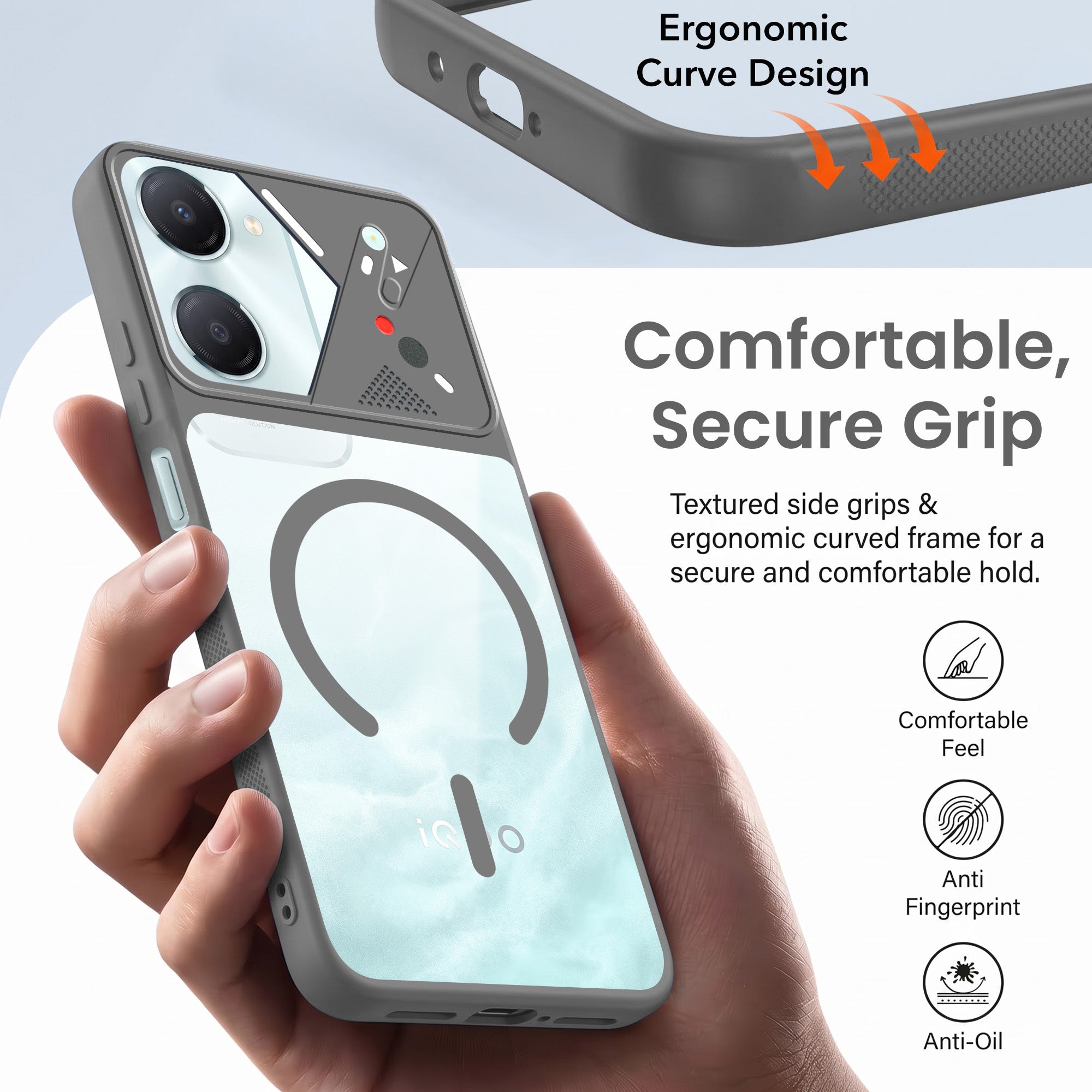 For Vivo iQOO Z9 Lite 5G Back Cover Case Lifetime Anti-Yellow Clear (Camera Protection | Side Grip | Wireless MagSafe Compatible)
