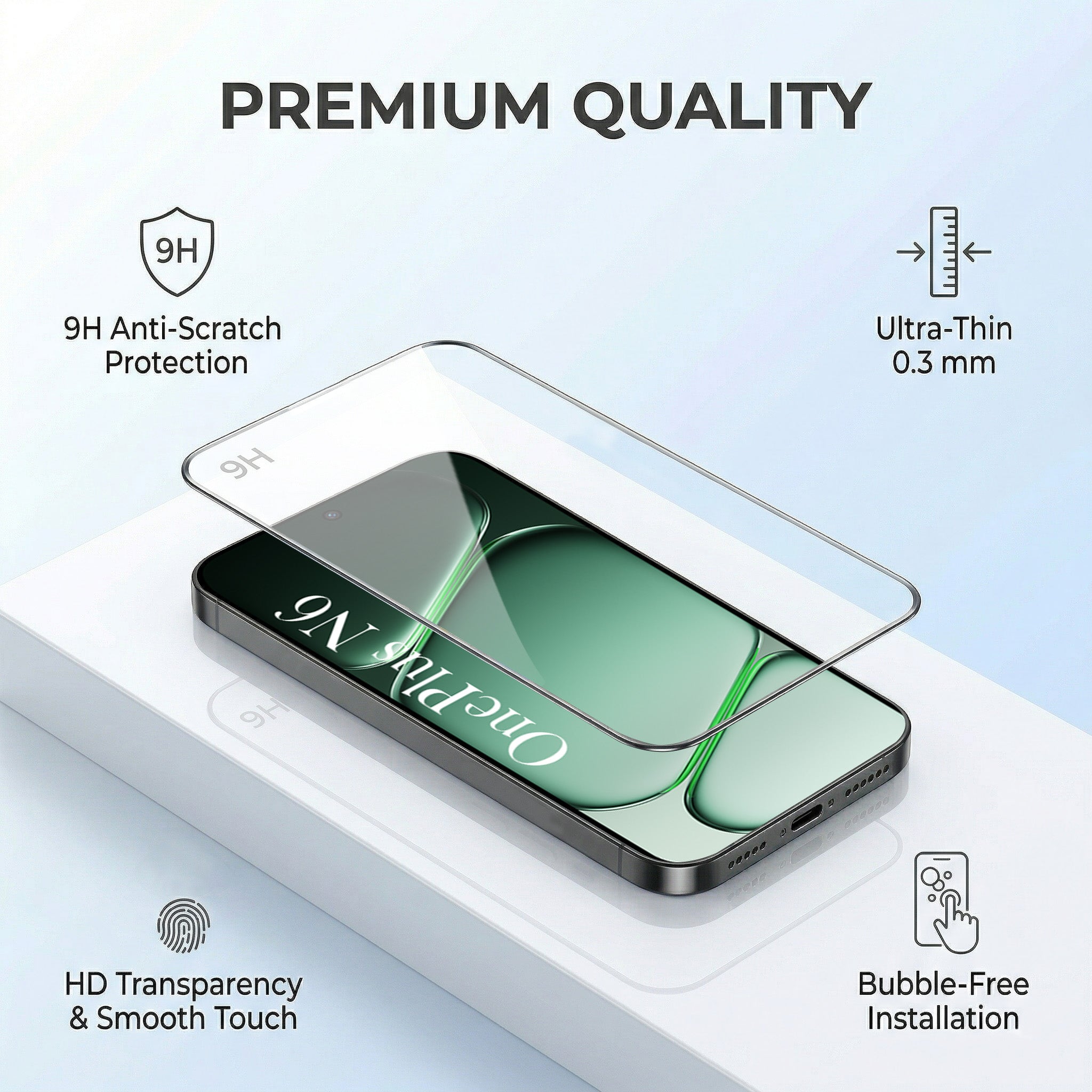 For OnePlus N6 (Combo with Back Cover and 9H Tempered Glass (Lifetime Anti-Yellow | Crystal Clear Shockproof | Oleophobic Coating Screen Glass)