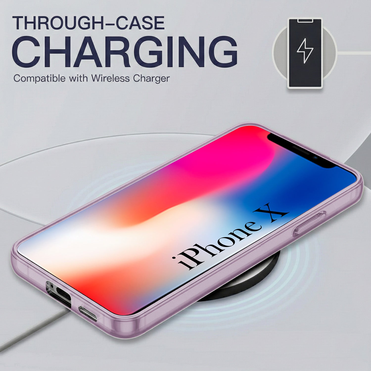 For Apple iPhone X Back Cover Case Silicone (Slim Paper Thin | Camera Protection Bump | Minimalist Professional | Soft Flexible)