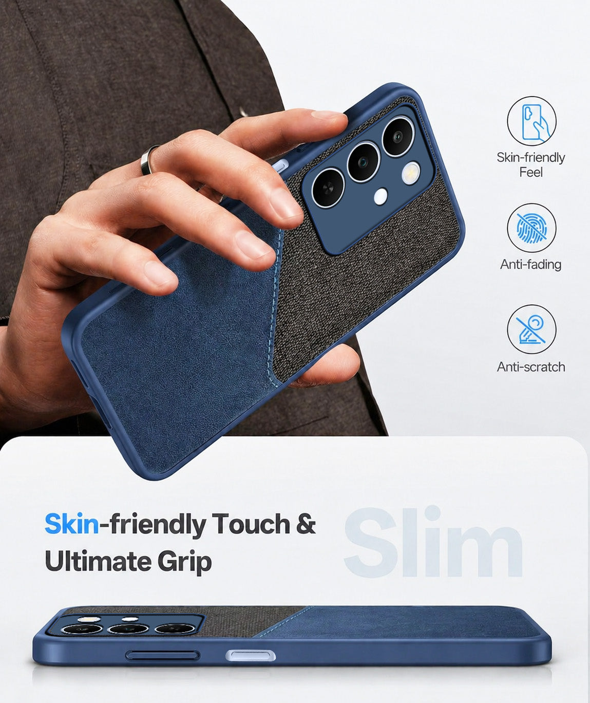 For Realme C83 5G Back Cover Case (Dual PU Leather Stitch | Professional Minimalist | Soft and Flexible)