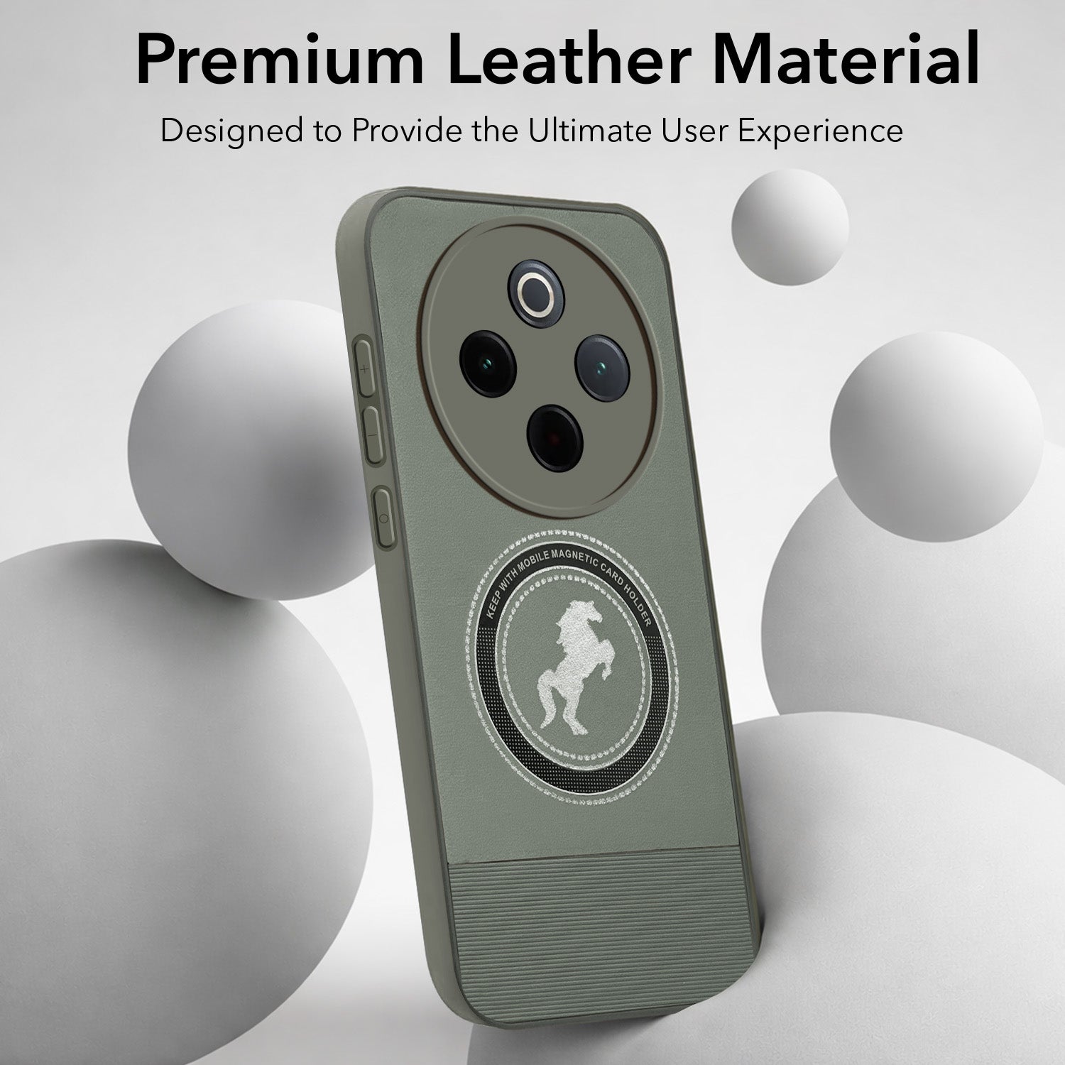 For Vivo iQOO Z10x Back Cover Case PU Leather Finish (Professional Minimalist Texture | MagSafe Compatile | Camera Protection | Sleek Sober Formal)