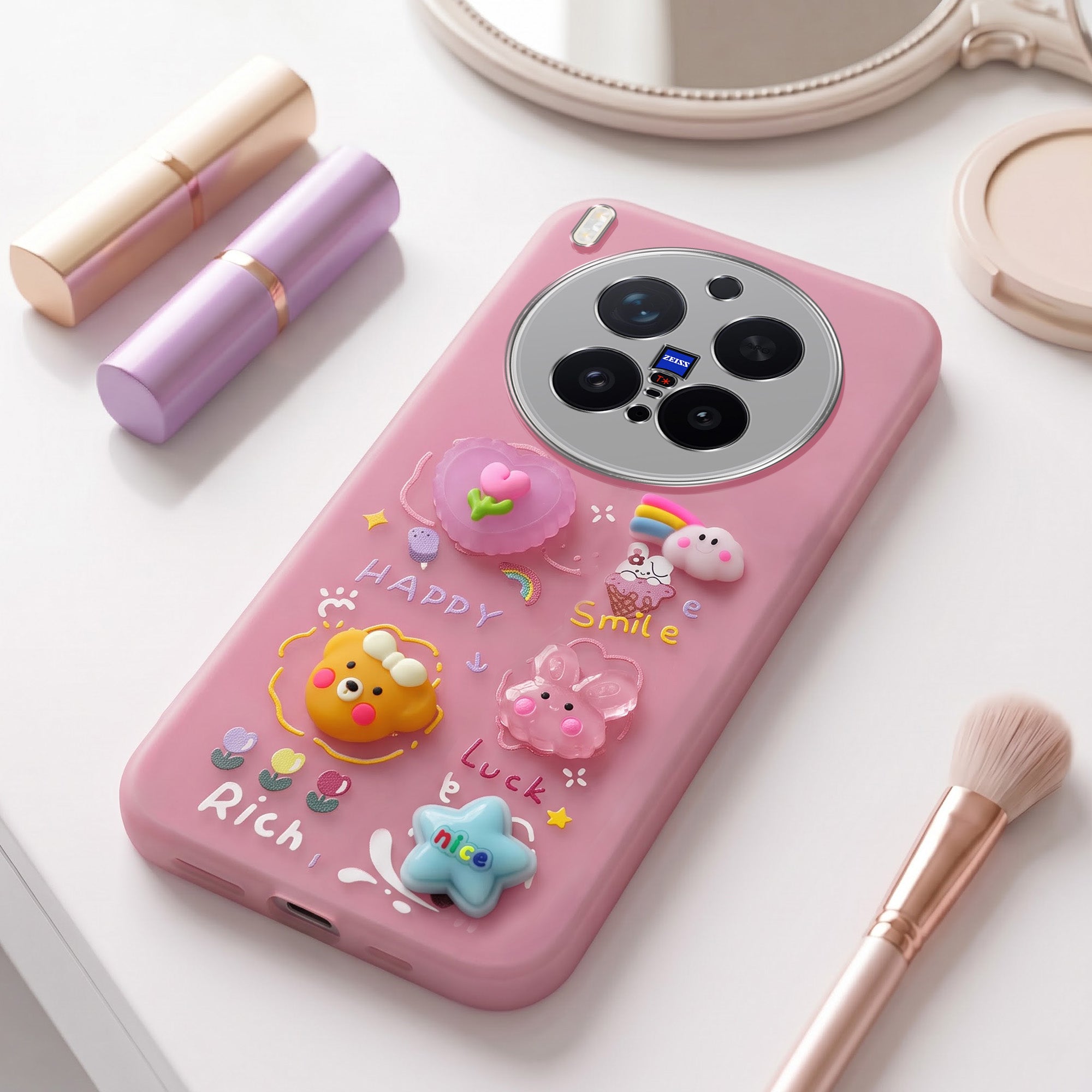 For Vivo X300 Pro Back Cover Case (3D Cute Cartoons | Hard Back Side Soft | Matte Premium Finish | HD Printing)