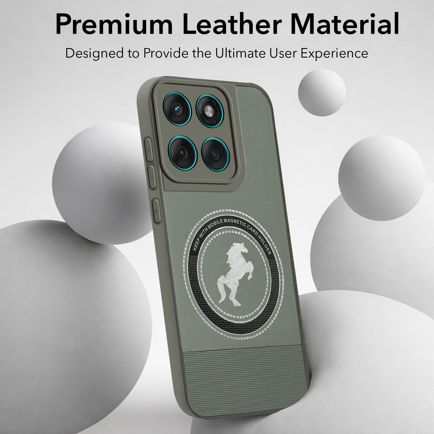 For Motorola Moto Edge 60 Fusion Back Cover Case PU Leather Finish  (Professional Minimalist Texture | MagSafe Compatile | Camera Protection | Sleek Sober Formal)