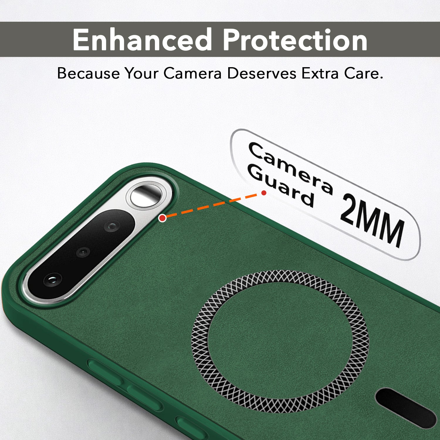 For Realme 16 Back Cover Case Leather Finish (MagSafe Compatible Wireless Charging | Soft Touch | Camera Bump Protection)