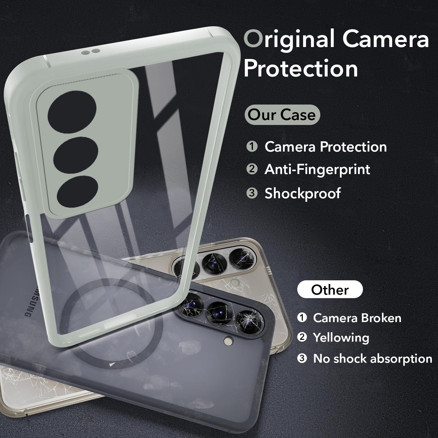 For Oppo A3 Pro 5G Back Cover Case Ultra-Hybrid  (Lifetime Anti Yellow | Anti Scratch | Crystal Clear Shockproof)