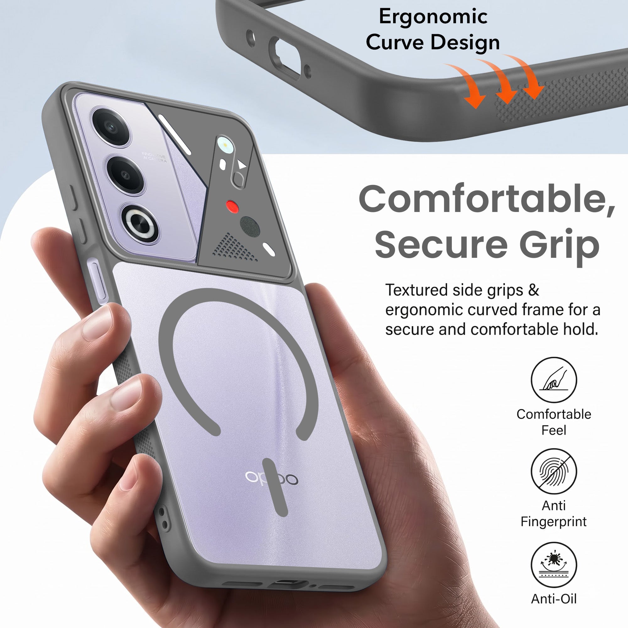 For Oppo A3 Pro 5G Back Cover Case Lifetime Anti-Yellow Clear (Camera Protection | Side Grip | Wireless MagSafe Compatible)