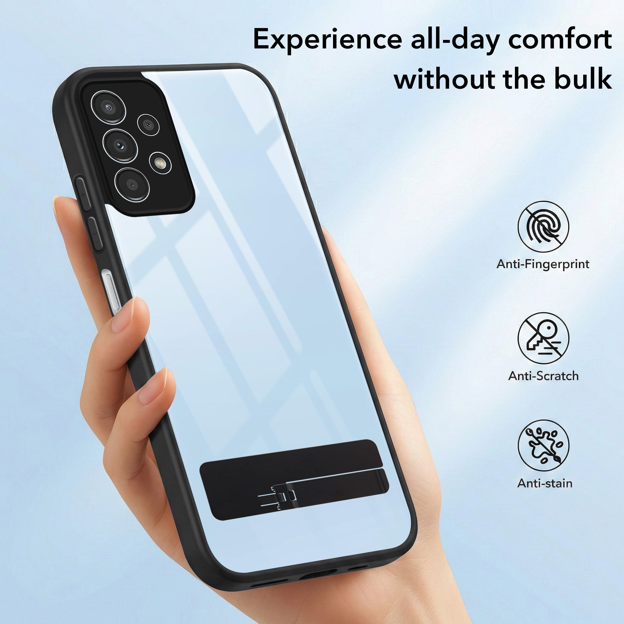 For Samsung Galaxy A13 4G Back Cover Case (Built-in Stand | Lifetime Anti Yellow | Kickstand Shockproof | Camera Protection | MagSafe Compatible)