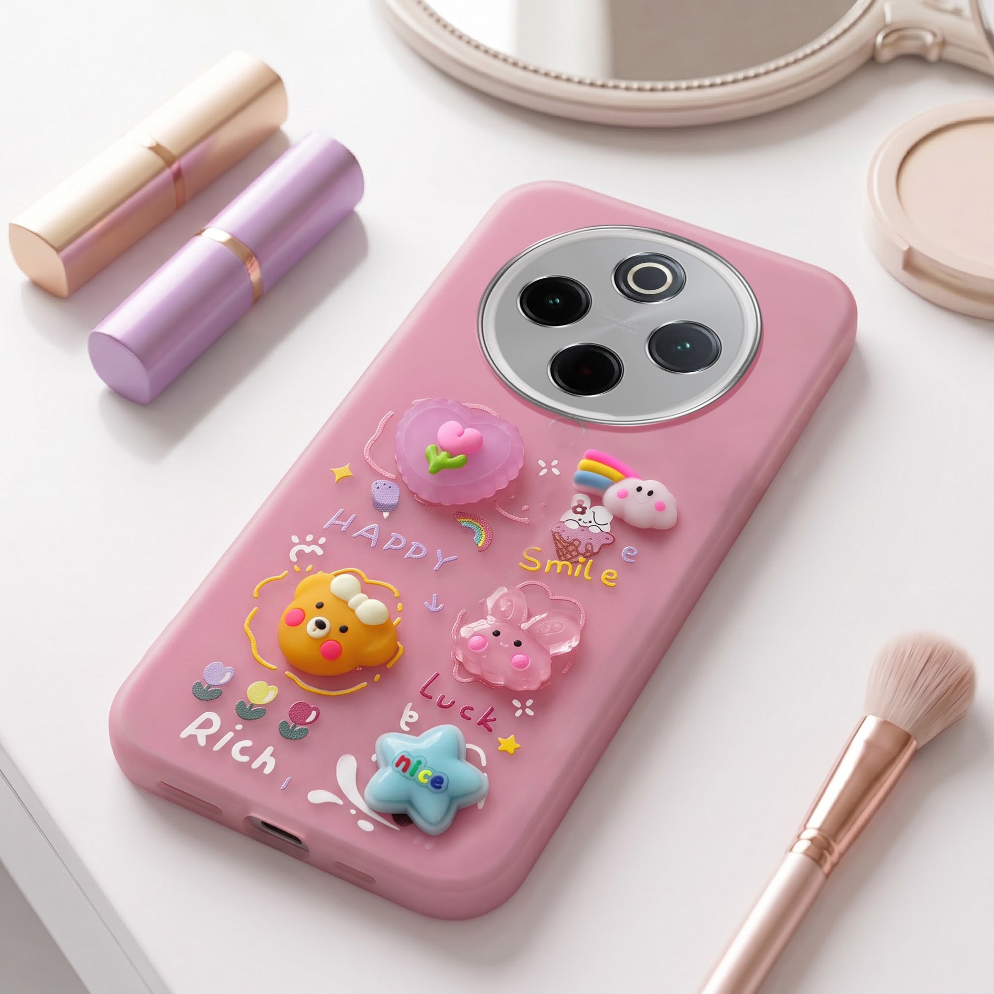 For Vivo iQOO Z10 Back Cover Case (3D Cute Cartoons | Hard Back Side Soft | Matte Premium Finish | HD Printing)