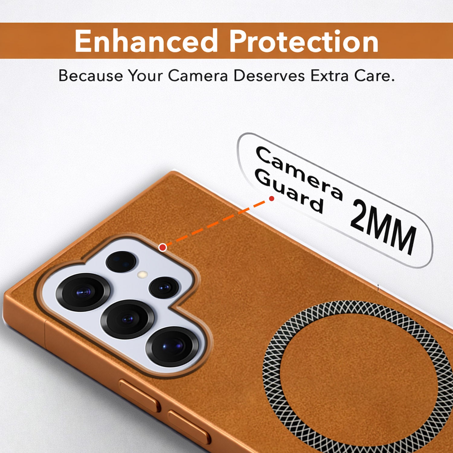 For Samsung Galaxy S25 Ultra Back Cover Case (Sleek Leather Finish | MagSafe Compatible Wireless Charging | Camera Bump Protection)