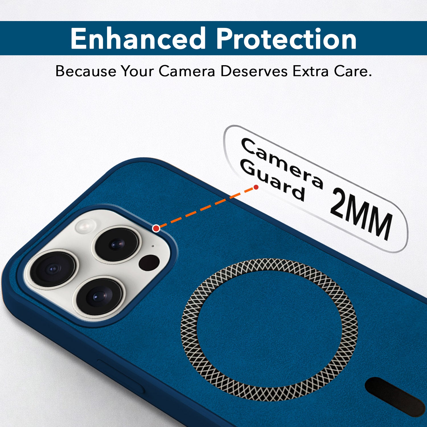 For Apple iPhone 15 Pro Back Cover Case Leather Finish (MagSafe Compatible Wireless Charging | Soft Touch | Camera Bump Protection)