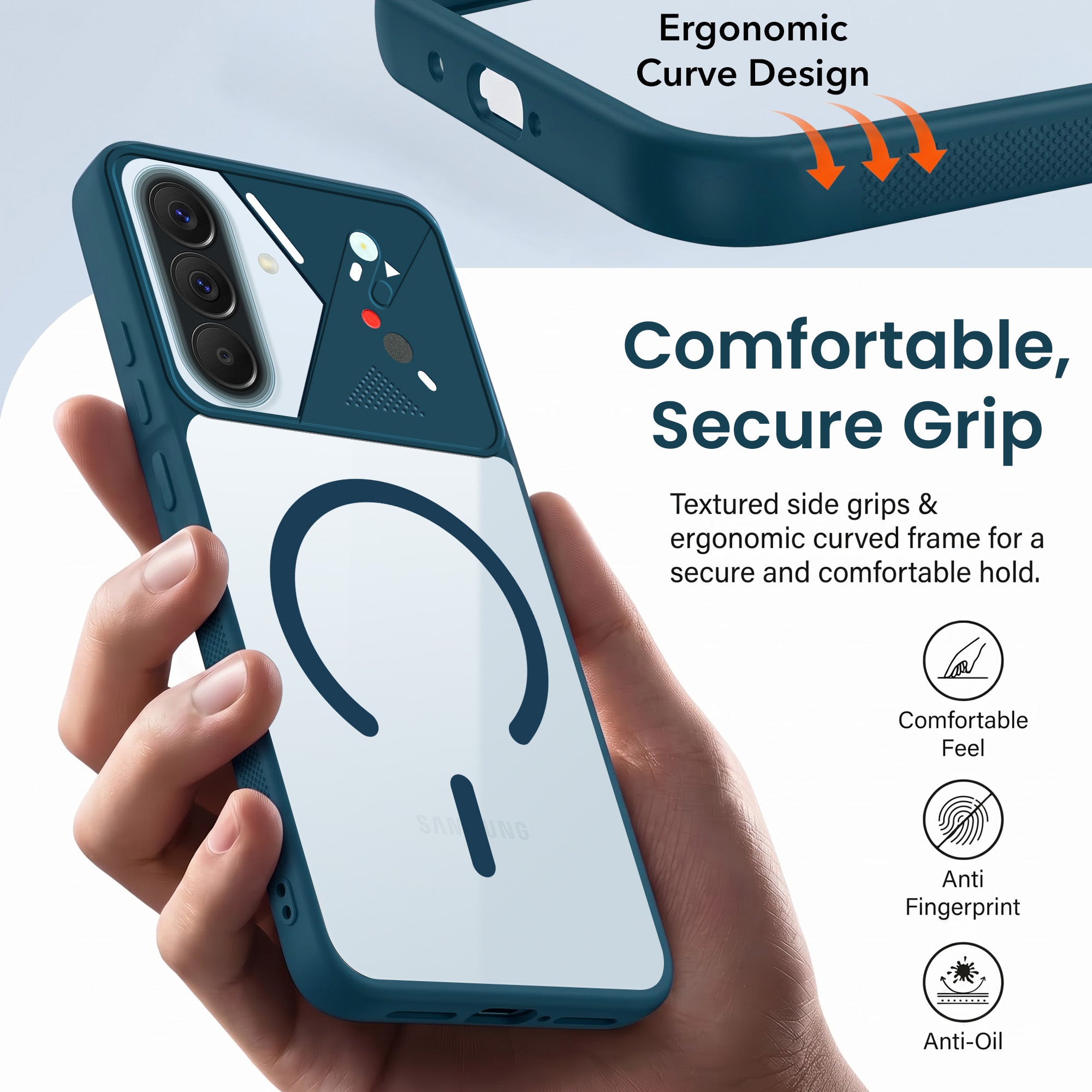 For Samsung Galaxy A57 5G Back Cover Case Lifetime Anti-Yellow Clear (Camera Protection | Side Grip | Wireless MagSafe Compatible)