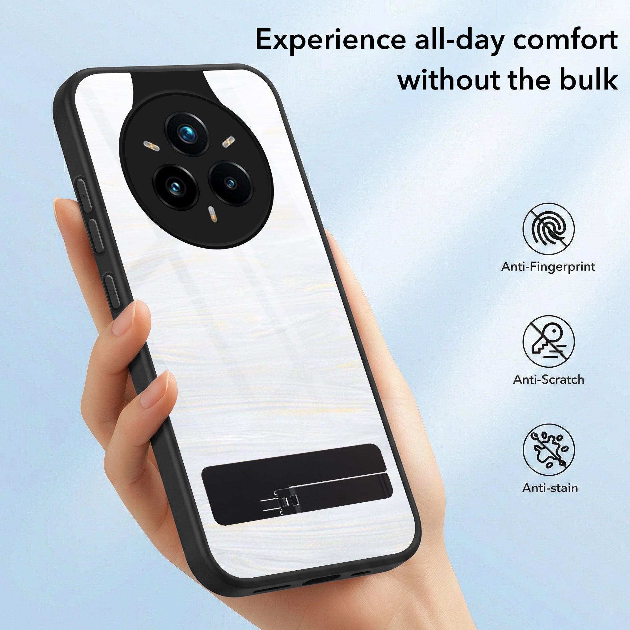 For Realme 14 Pro Plus 5G Back Cover Case (Built-in Stand | Lifetime Anti Yellow | Kickstand Shockproof | Camera Protection | MagSafe Compatible)