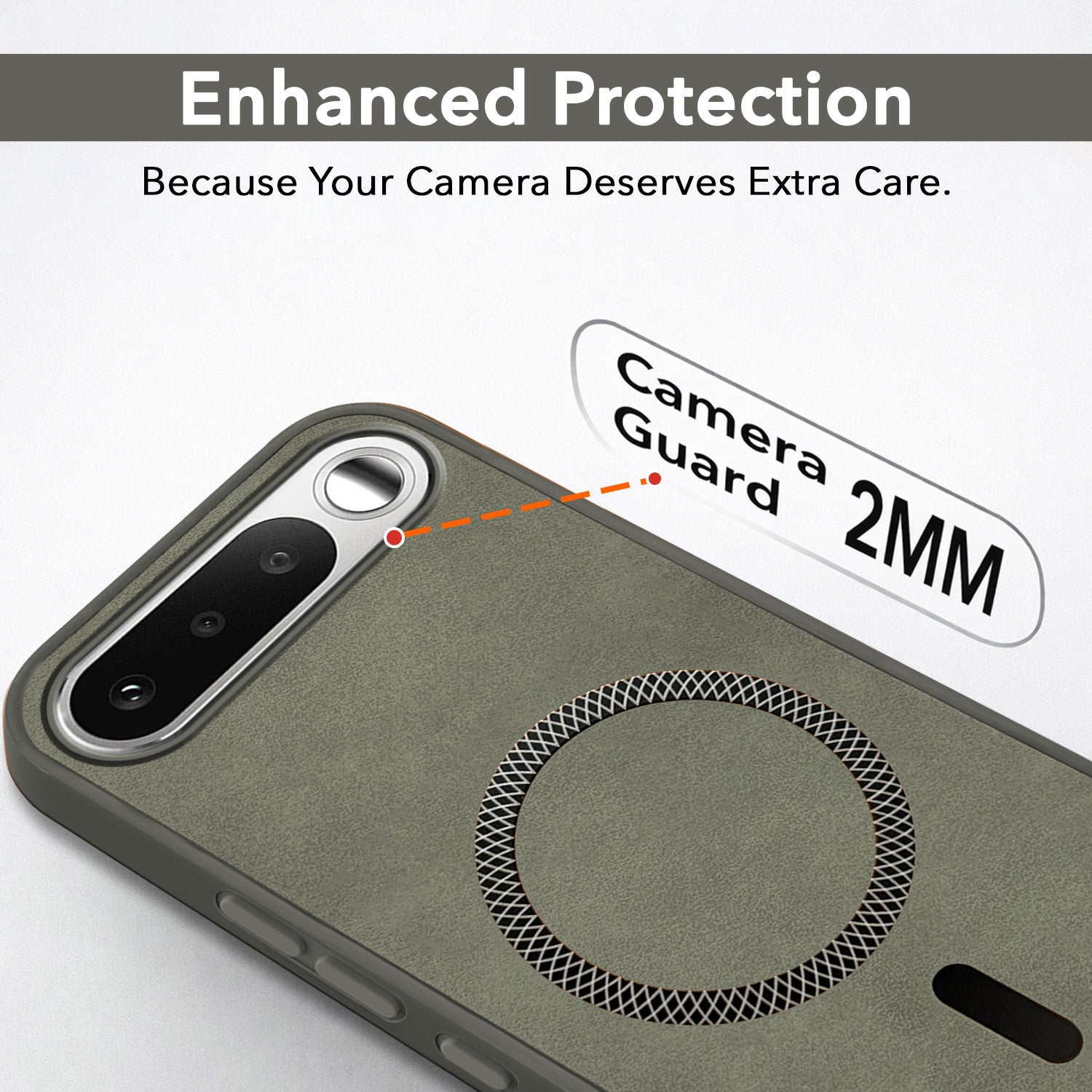 For Realme 16 Back Cover Case Leather Finish (MagSafe Compatible Wireless Charging | Soft Touch | Camera Bump Protection)