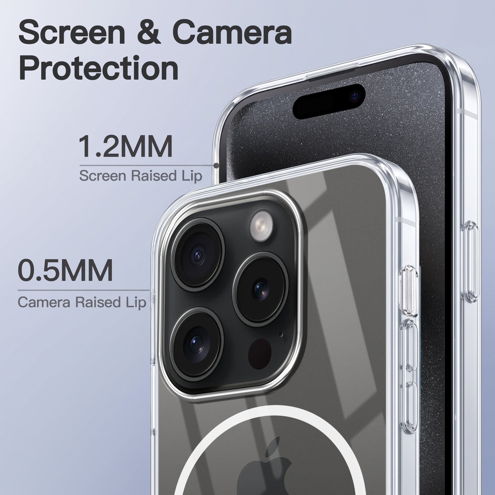 For Apple iPhone 15 Pro Max Back Case Cover Crystal Anti Yellow (Unbreakable PC | MagSafe Wireless Charging Support |Camera Protection Bump)