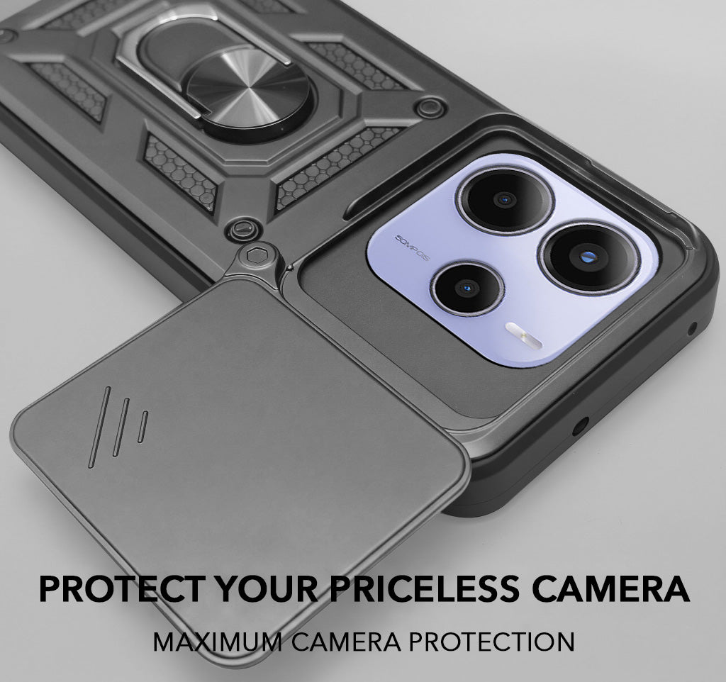 For Redmi Note 14 5G | Redmi Note 14 SE Back Cover Case (Hybrid Dual Armor Polycarbonate)