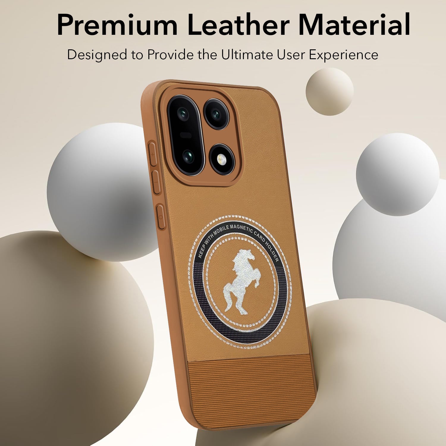 For OnePlus 15 5G Back Cover Case PU Leather Finish (Professional Minimalist Texture | MagSafe Compatile | Camera Protection | Sleek Sober Formal)