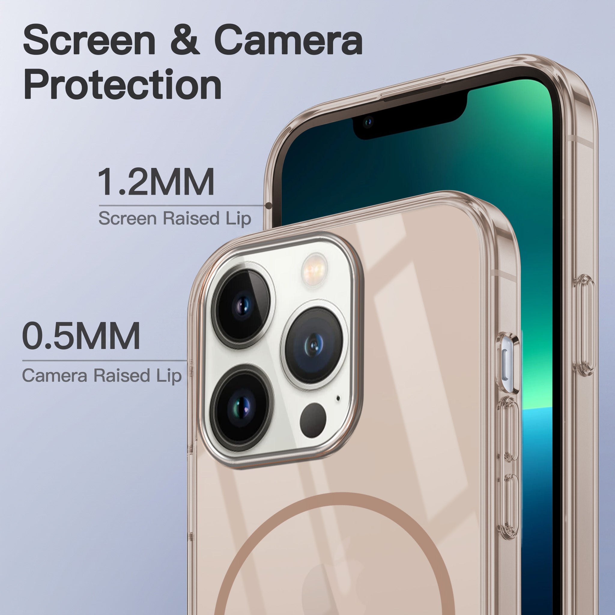 For Apple iPhone 13 Pro Back Case Cover Crystal Anti Yellow (Unbreakable PC | MagSafe Wireless Charging Support |Camera Protection Bump)