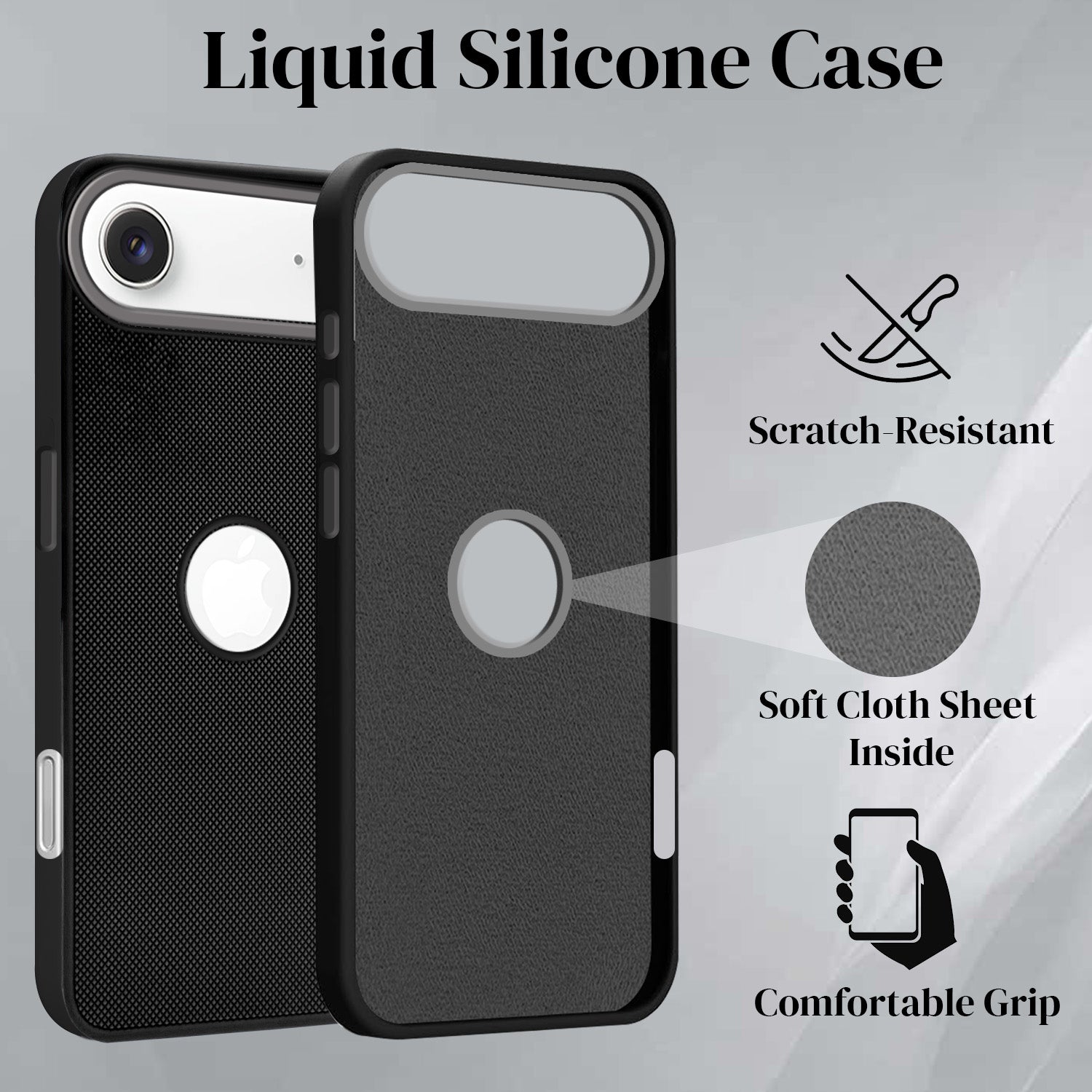 For Apple iPhone 17 Air Back Cover Case Rubberised (Textured Grip Design | Micro-Fiber Cloth Inside | Slim and Light Weight | Soft Touch and Feel)