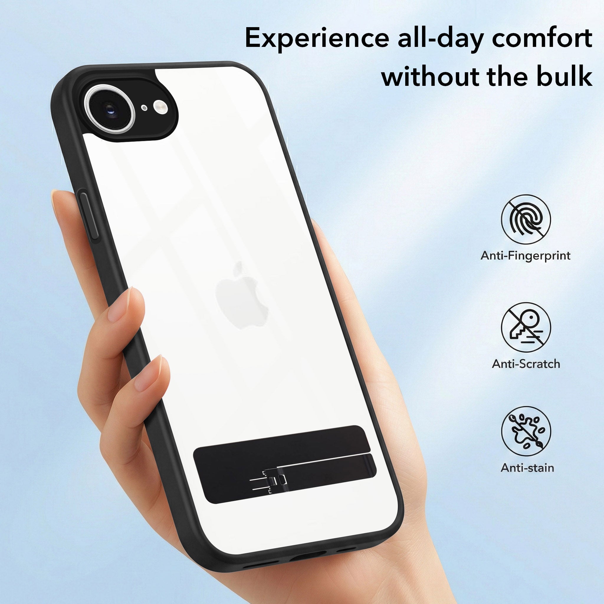 For Apple iPhone 16e | Apple iPhone 17e Back Cover Case (Built-in Stand | Lifetime Anti Yellow | Kickstand Shockproof | Camera Protection | MagSafe Compatible)