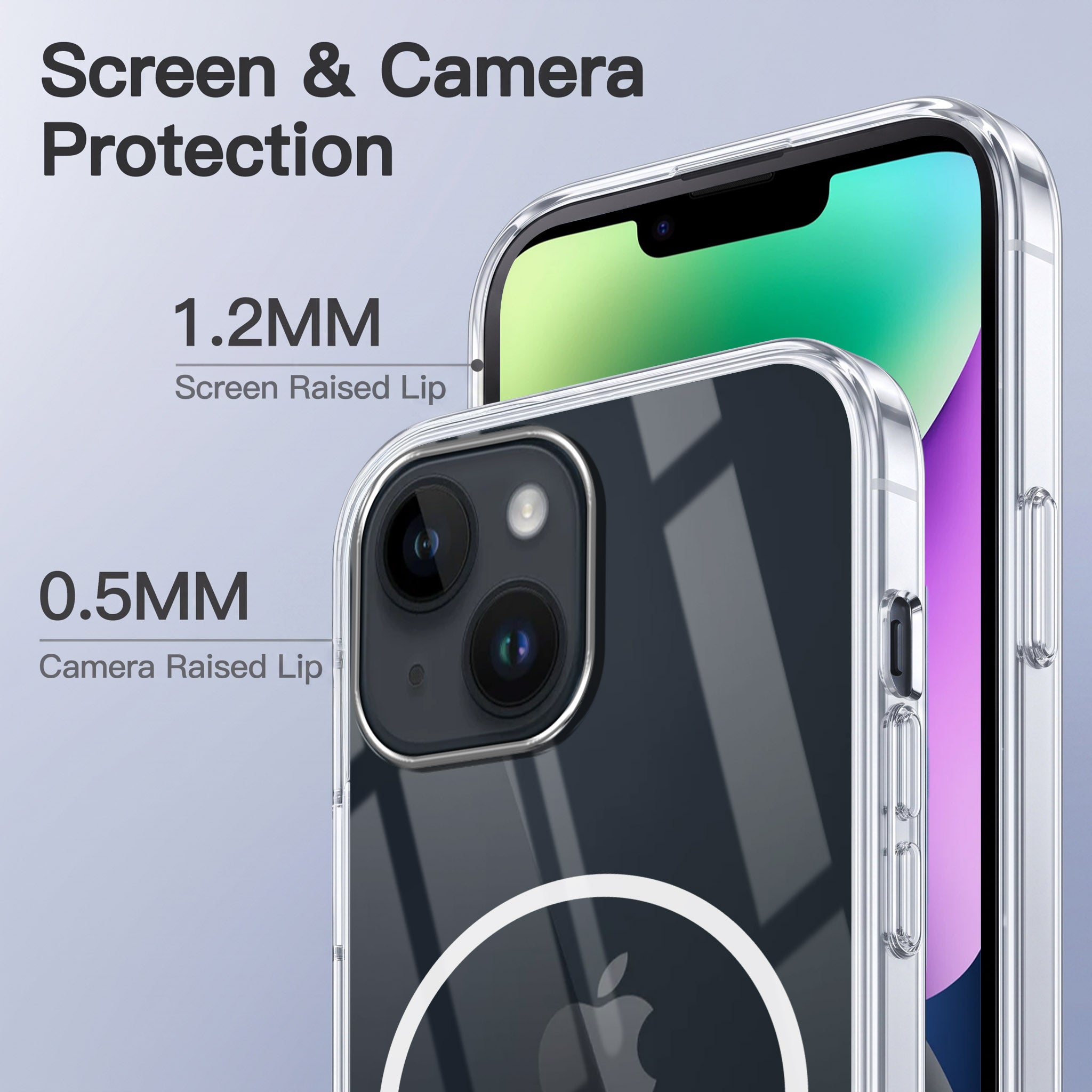For Apple iPhone 14 Plus Back Case Cover Crystal Anti Yellow (Unbreakable PC | MagSafe Wireless Charging Support |Camera Protection Bump)