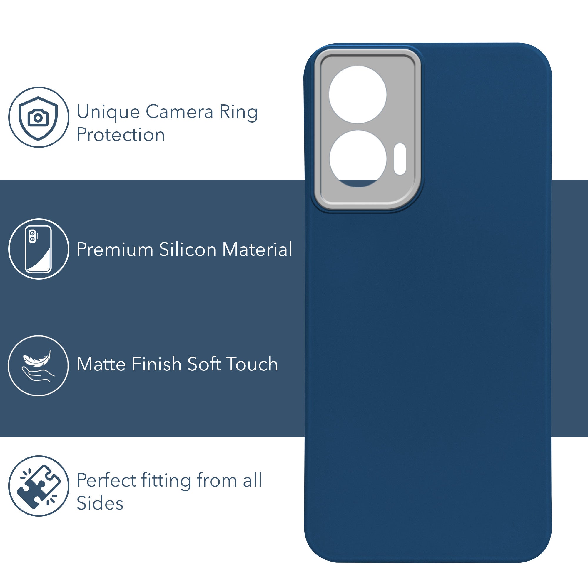 For Motorola Moto Edge 50 Fusion (Dual Color Matte Finish | Full Camera Protection | Sleek and Professional)