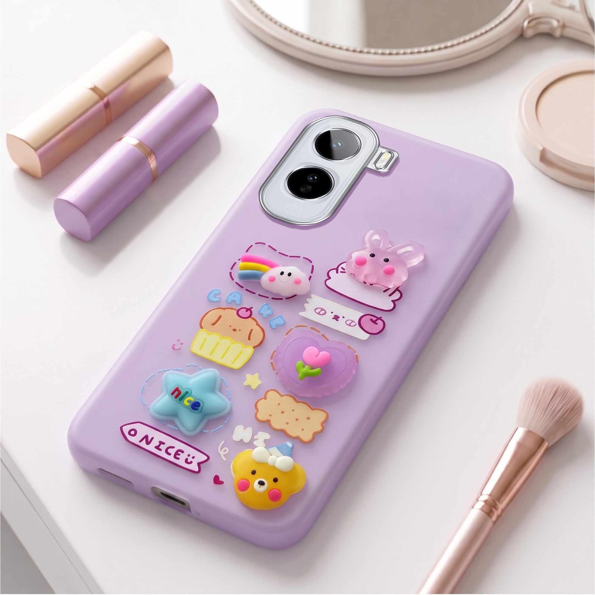 For Vivo T5 Pro 5G Back Cover Case (3D Cute Cartoons | Hard Back Side Soft | Matte Premium Finish | HD Printing)