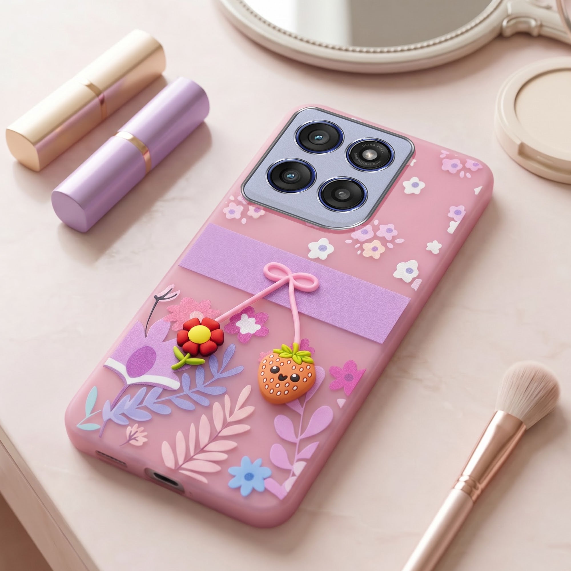 For Motorola Moto Edge 60 Stylus Back Cover Case (3D Cute Cartoons | Hard Back Side Soft | Matte Premium Finish | HD Printing)