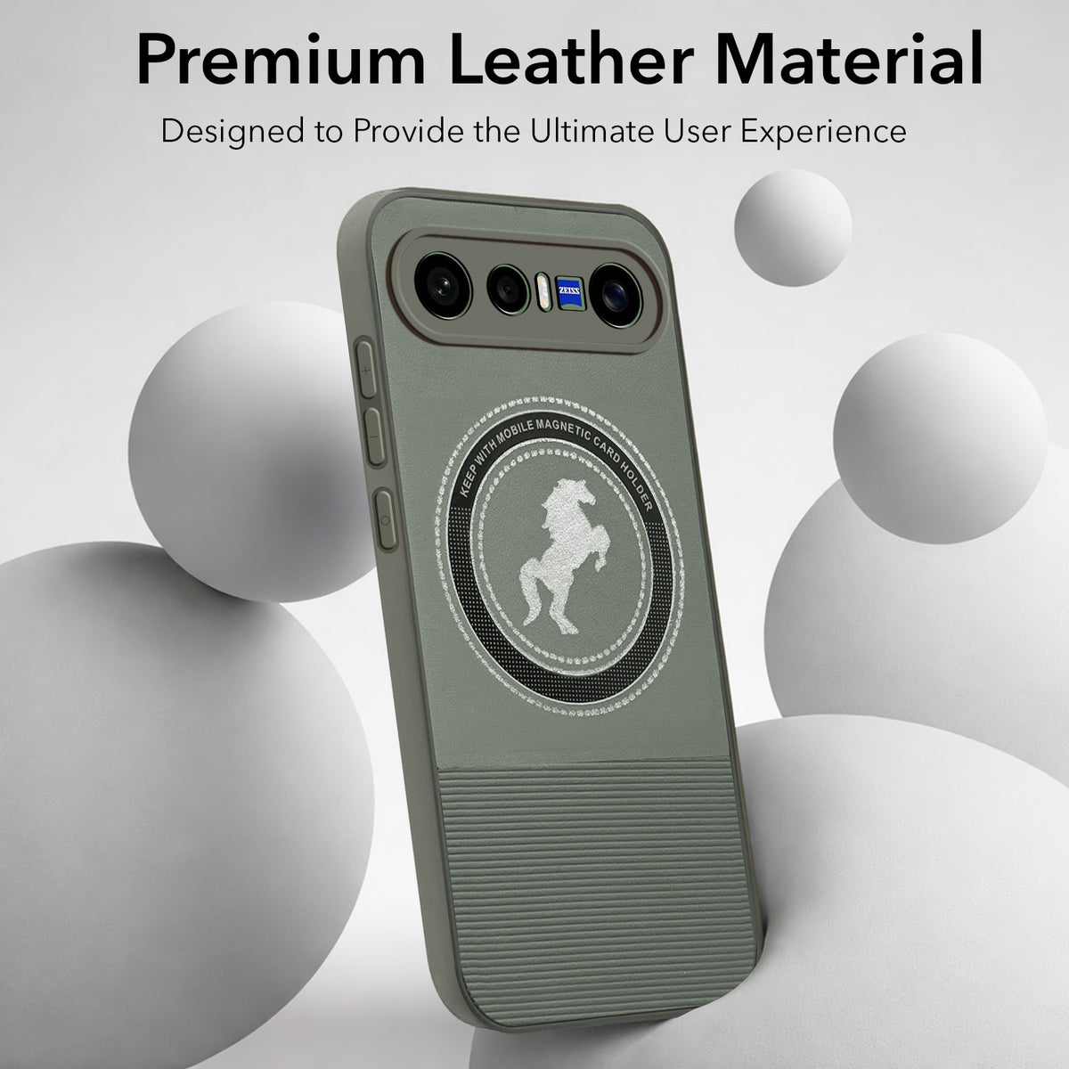 For Vivo X300 FE Back Cover Case PU Leather Finish (Professional Minimalist Texture | MagSafe Compatile | Camera Protection | Sleek Sober Formal)