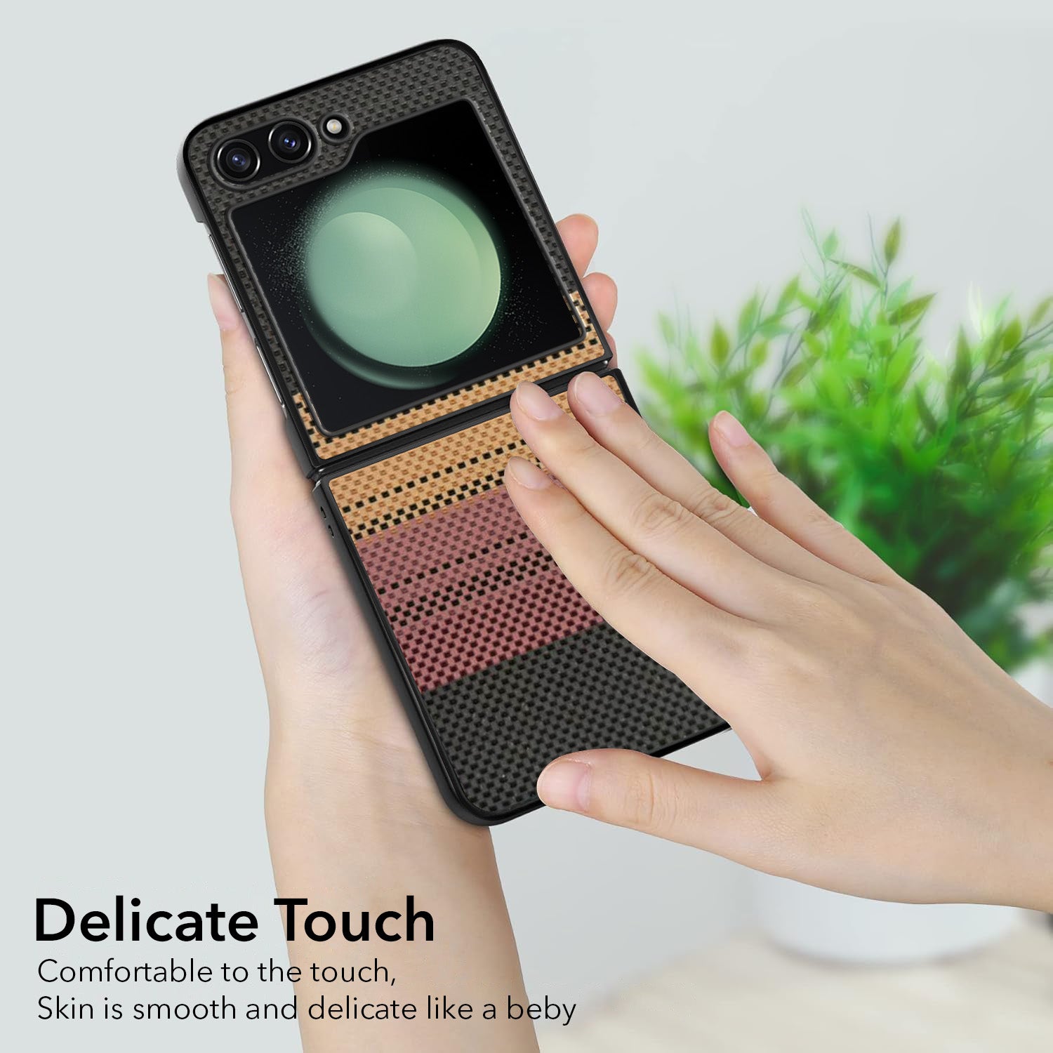For Samsung Galaxy Z Flip 5 Back Flip Case Cover (Craft Printed Design | Hybrid Texture | Inside Microfiber Cloth)
