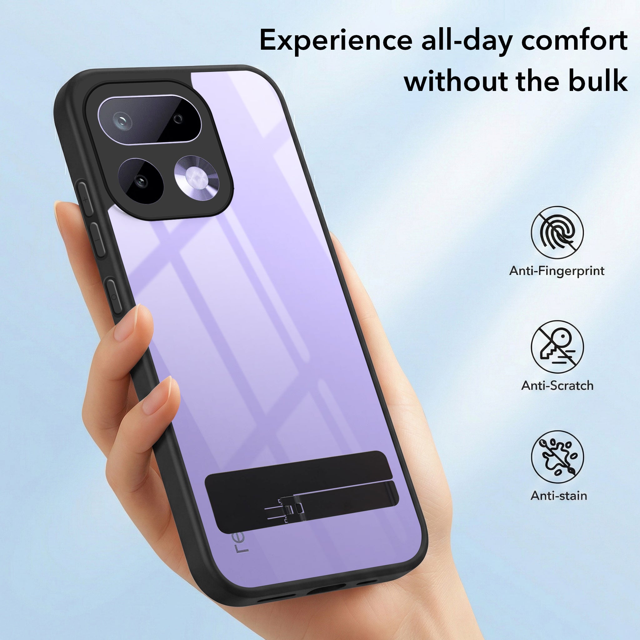 For Realme 16 Pro Back Cover Case (Built-in Stand | Lifetime Anti Yellow | Kickstand Shockproof | Camera Protection | MagSafe Compatible)