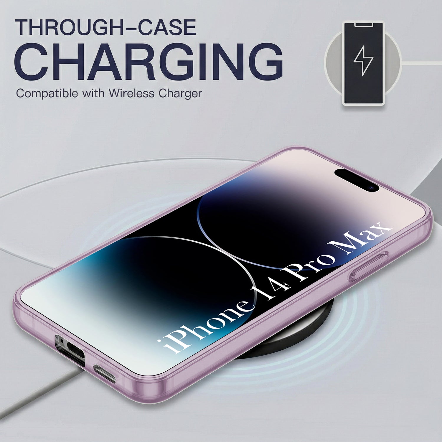 For Apple iPhone 14 Pro Max Back Cover Case Silicone (Slim Paper Thin | Camera Protection Bump | Minimalist Professional | Soft Flexible) "