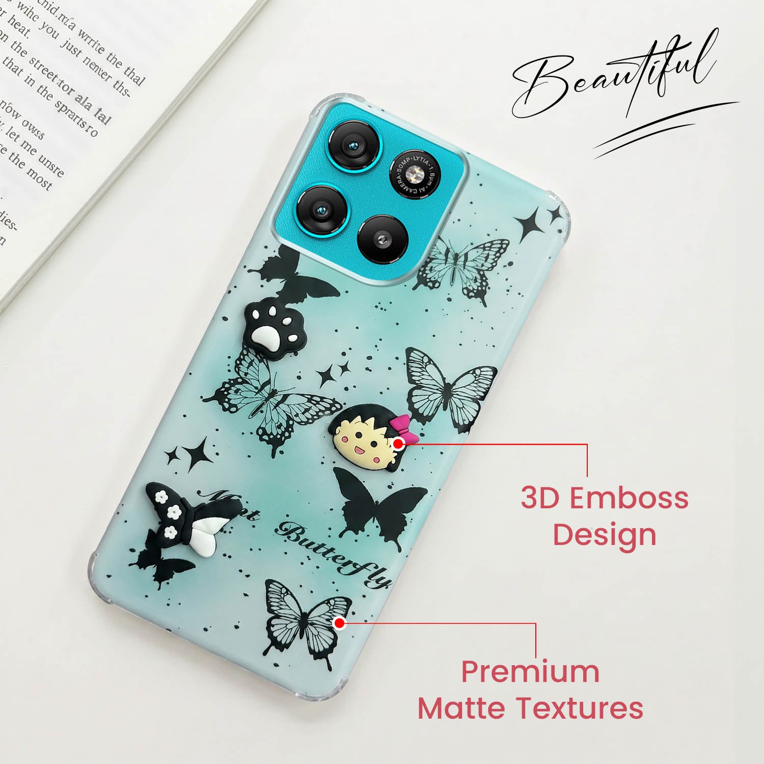 For Motorola Moto G67 Power | G57 Power Back Cover Case (3D Cute Cartoons | Hard Back Side Soft | Matte Premium Finish | HD Printing)