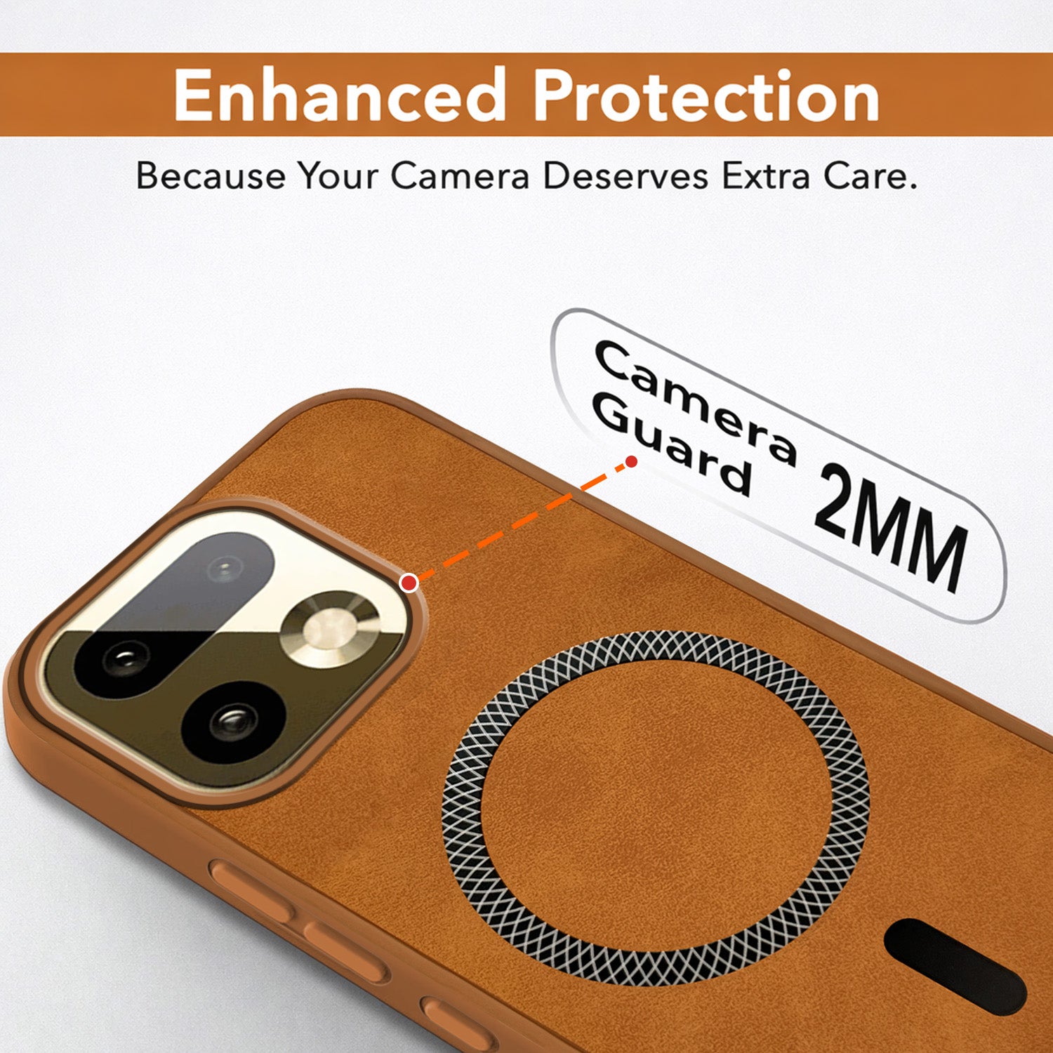 For Realme 16 Pro Plus 5G Back Cover Case Leather Finish (MagSafe Compatible Wireless Charging | Soft Touch | Camera Bump Protection)