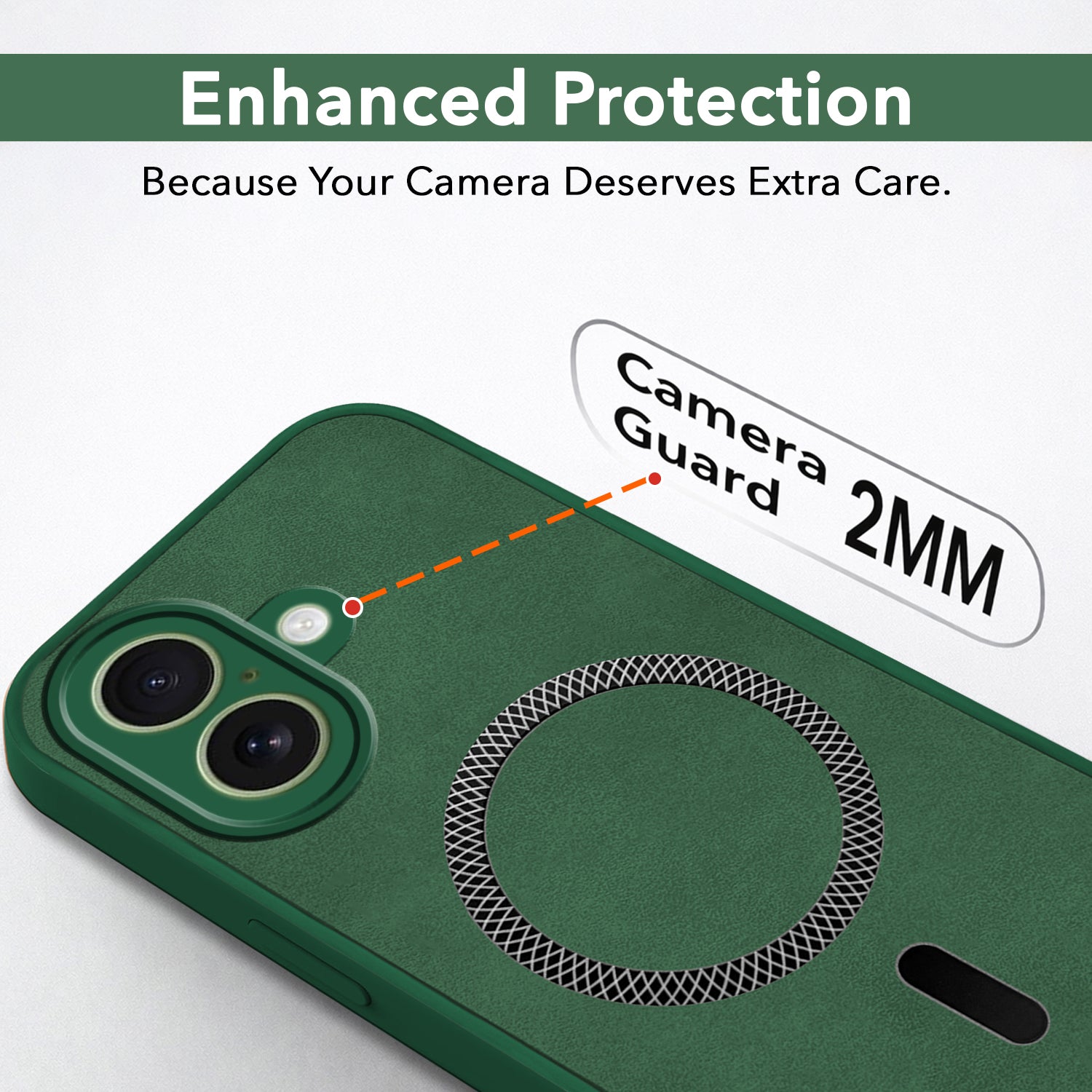 For Apple iPhone 17 Back Cover Case Leather Finish (MagSafe Compatible Wireless Charging | Soft Touch | Camera Bump Protection)