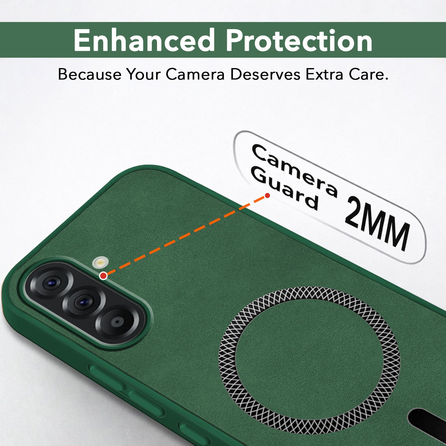 For Samsung Galaxy M56 | Samsung Galaxy F56 Back Cover Case Leather Finish (MagSafe Compatible Wireless Charging | Soft Touch | Camera Bump Protection)
