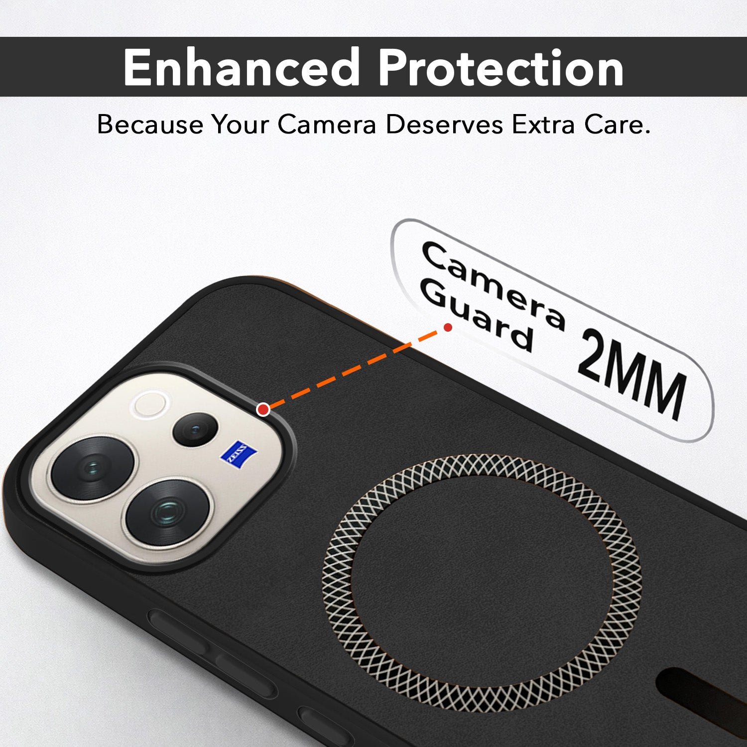 For Vivo V70 | Vivo V70 Elite 5G Back Cover Case Leather Finish (MagSafe Compatible Wireless Charging | Soft Touch | Camera Bump Protection)