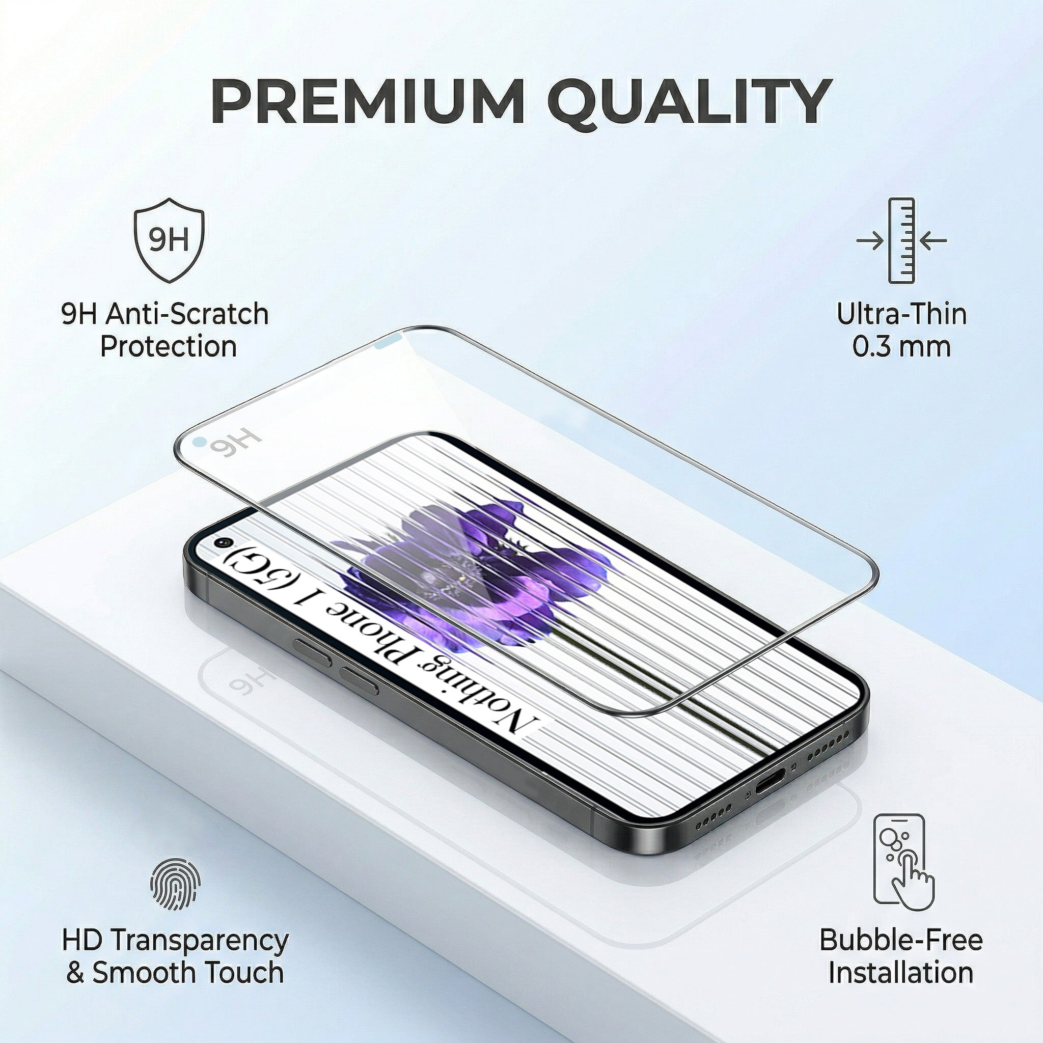 For Nothing Phone 1 (Combo with Back Cover and 9H Tempered Glass (Lifetime Anti-Yellow | Crystal Clear Shockproof | Oleophobic Coating Screen Glass)