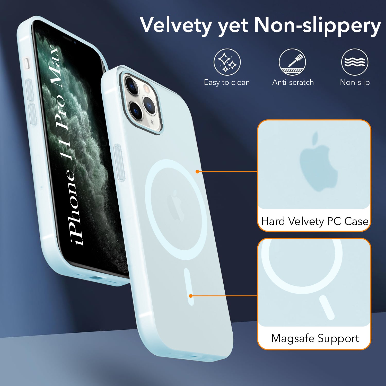 For Apple iPhone 11 Pro Max Back Cover Case (Frosted Matte Feel