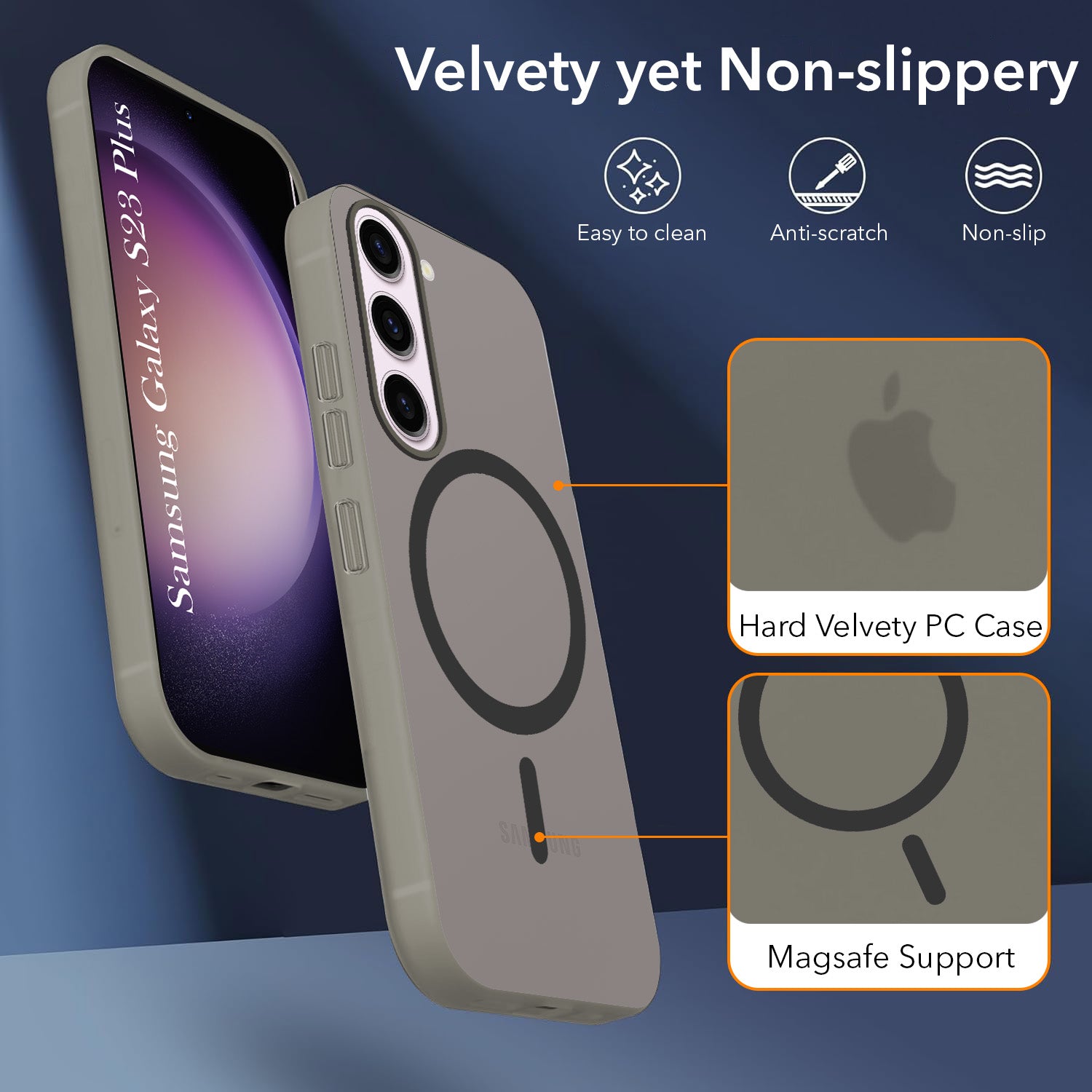 For Samsung Galaxy S23 Plus Back Cover Case Crystal (Frosted Matte Feel | MagSafe Compatible Wireless Charging)