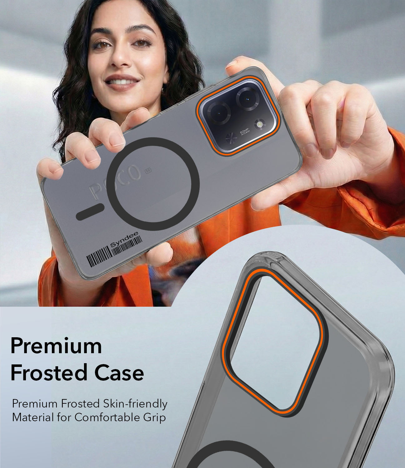 For Poco C85 5G Back Cover Case (Soft Touch | Camera Bump Protection | MagSafe Compatible | Matte Finish)