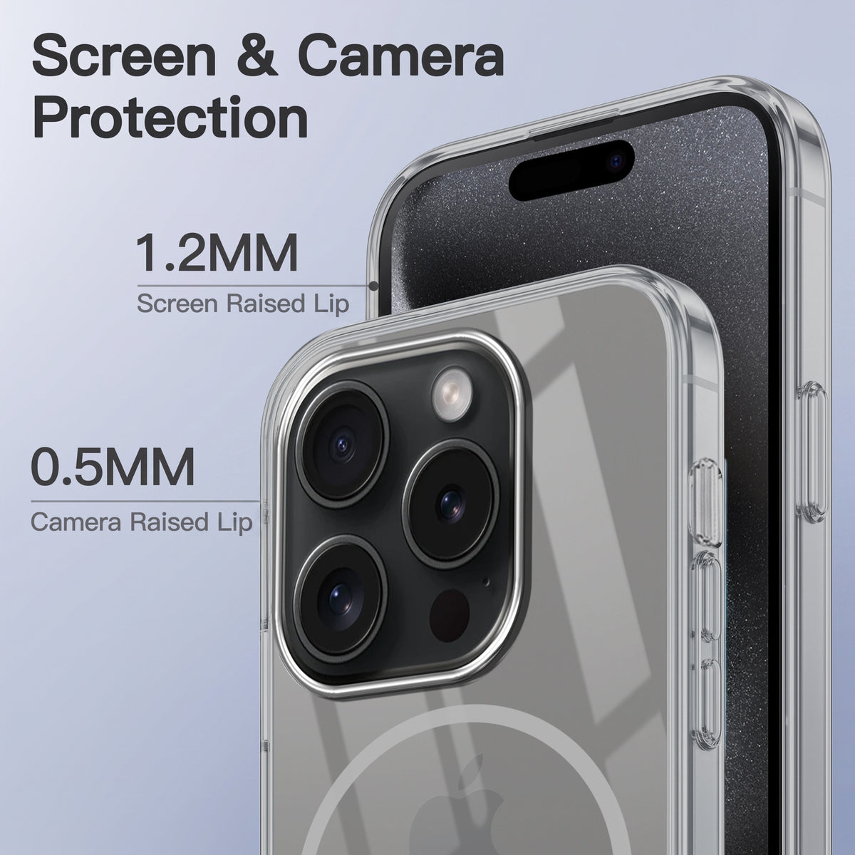 For Apple iPhone 15 Pro Max Back Case Cover Crystal Anti Yellow (Unbreakable PC | MagSafe Wireless Charging Support |Camera Protection Bump)