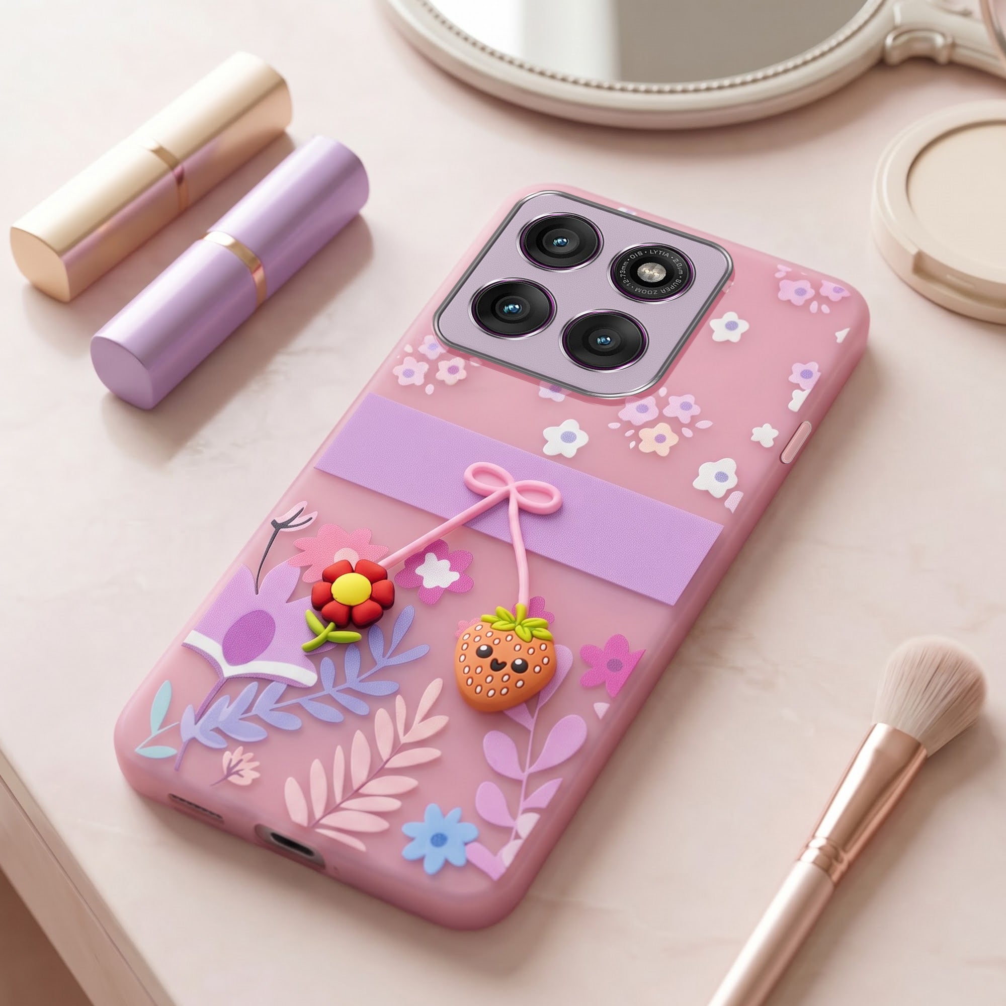 For Motorola Moto Edge 60 Pro Back Cover Case (3D Cute Cartoons | Hard Back Side Soft | Matte Premium Finish | HD Printing)
