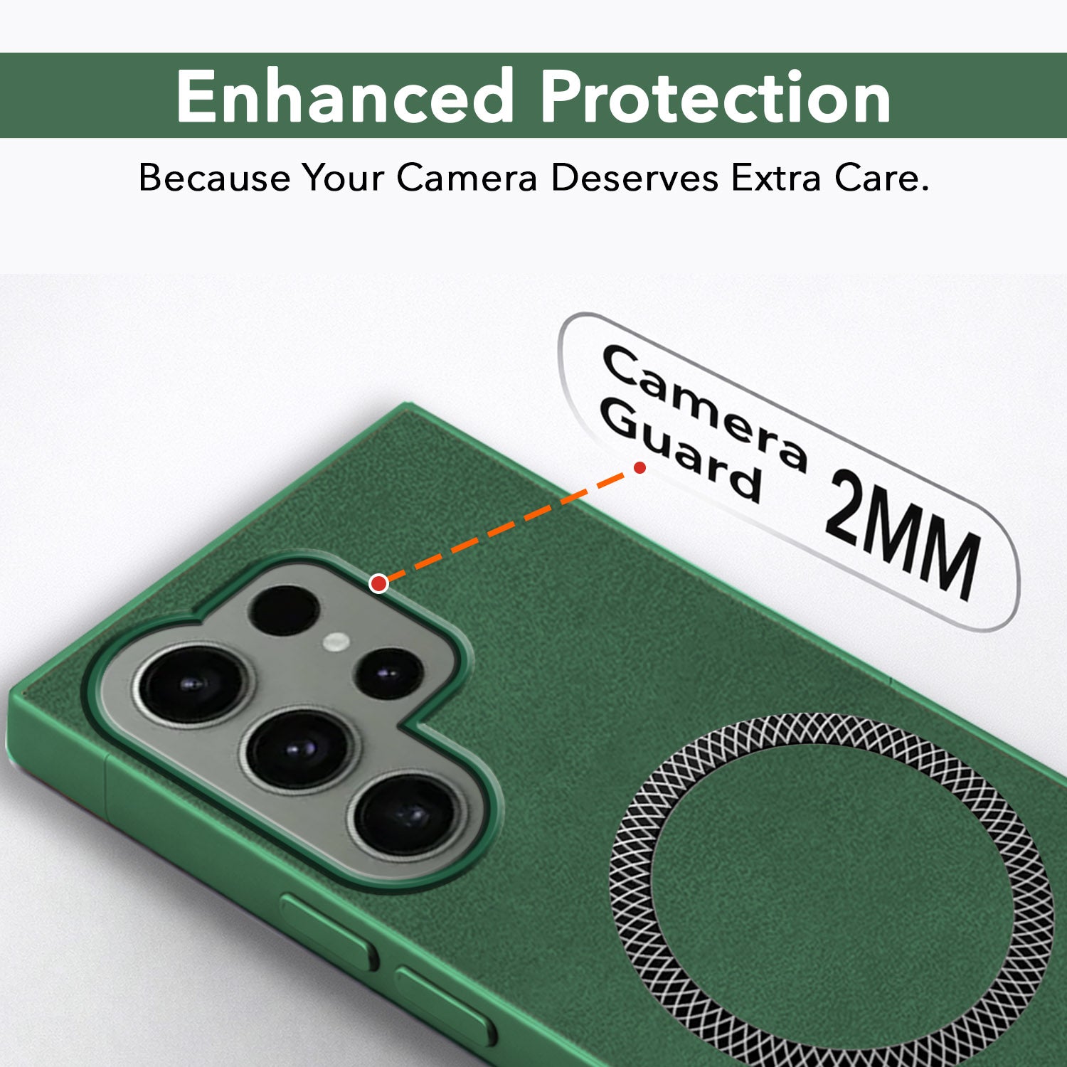 For Samsung Galaxy S23 Ultra 5G Back Cover Case (Sleek Leather Finish | MagSafe Compatible Wireless Charging | Camera Bump Protection)
