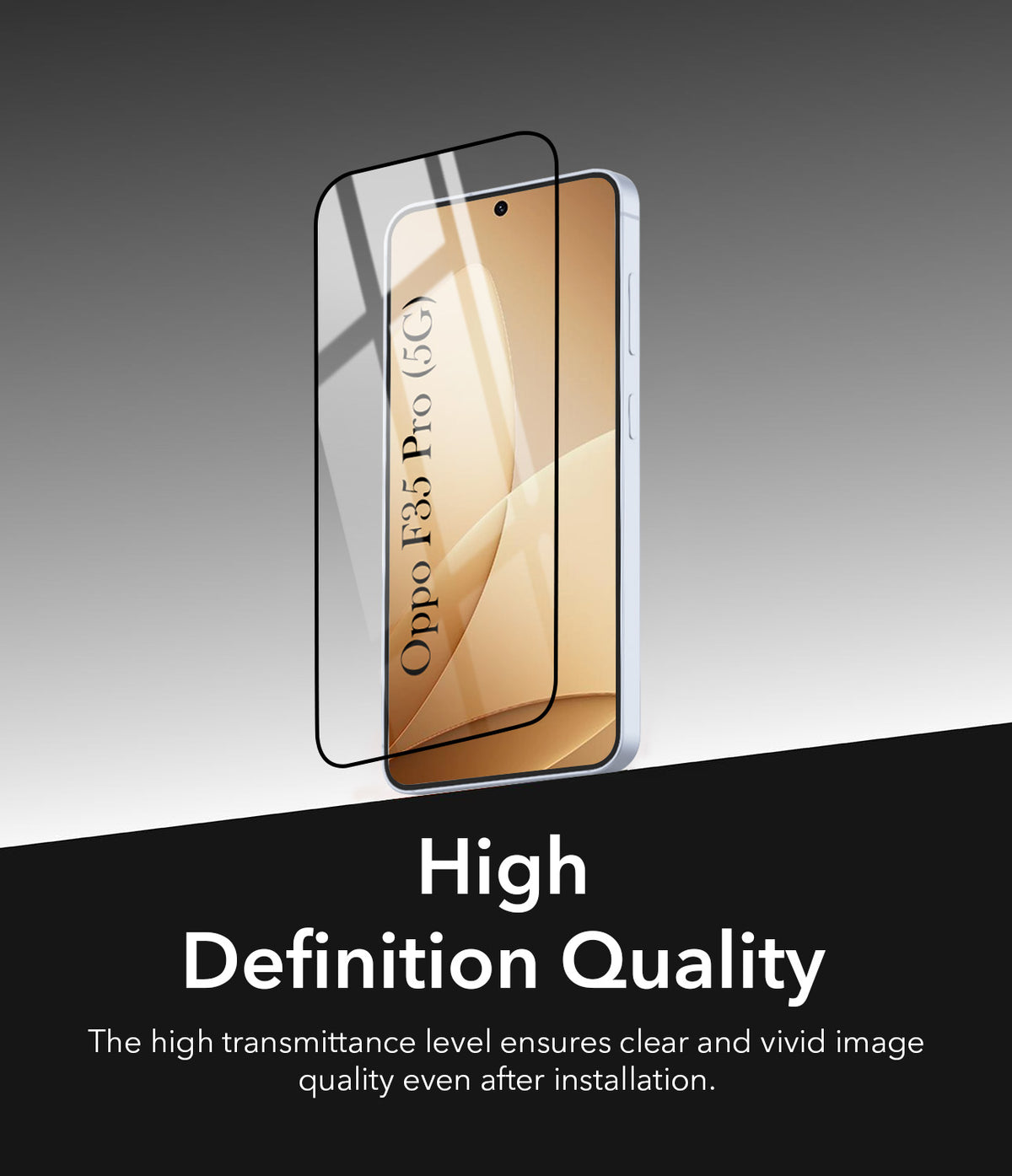 Tempered Glass For Oppo F35 Pro 5G Military-Grade Gorilla Tempered Glass Screen Protector With Installation Kit | Shatterproof, Full Coverage, HD Clear, Scratch Resistant (Pack of 1)