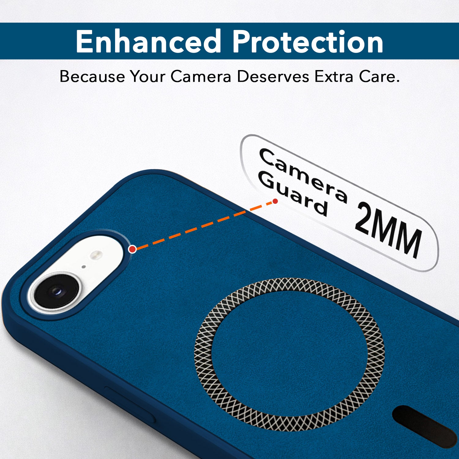 For Apple iPhone 16e | Apple iPhone 17e Back Cover Case Leather Finish (MagSafe Compatible Wireless Charging | Soft Touch | Camera Bump Protection)