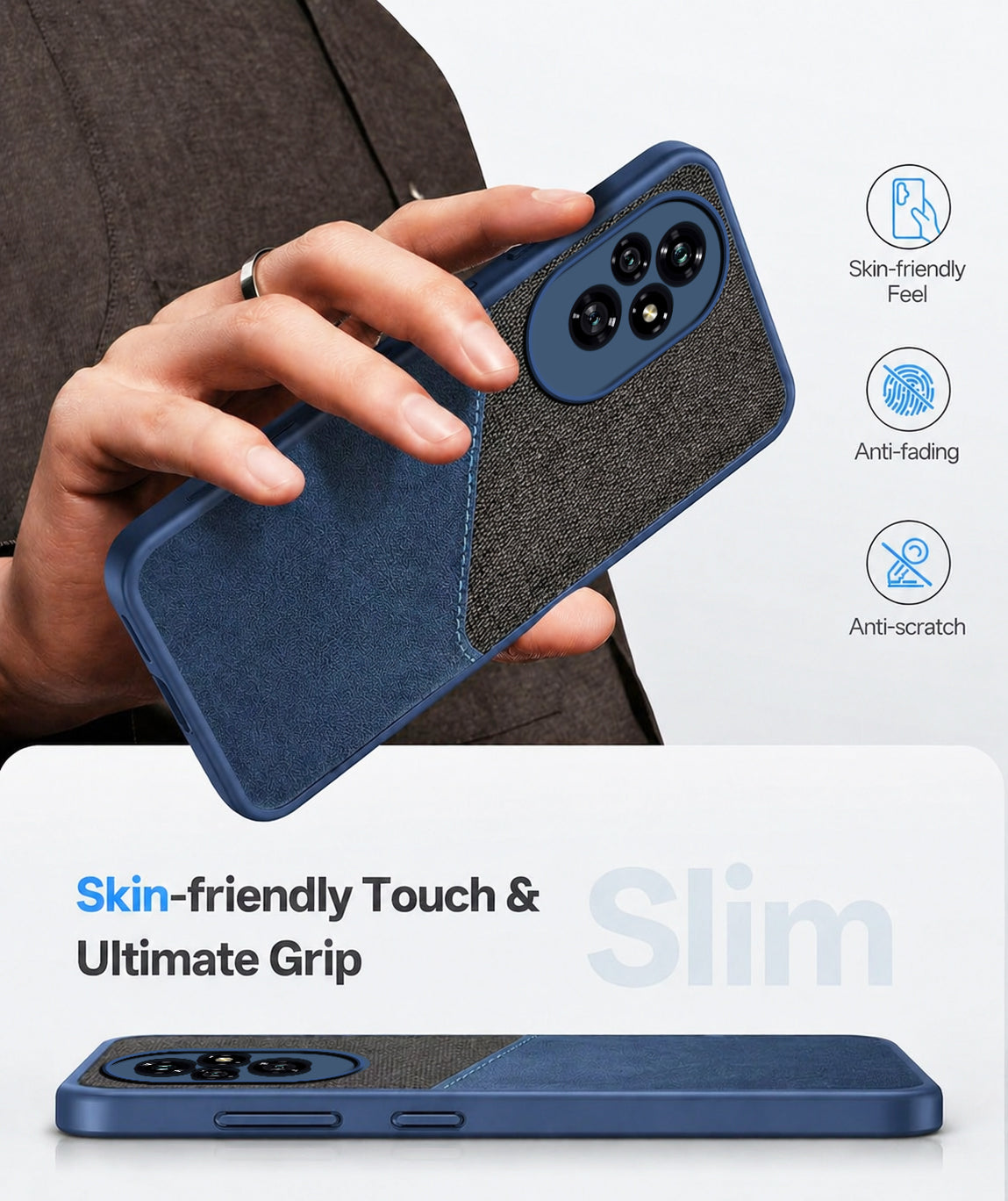 For Honor 200 5G Back Cover Case (Dual PU Leather Stitch | Professional Minimalist | Soft and Flexible)