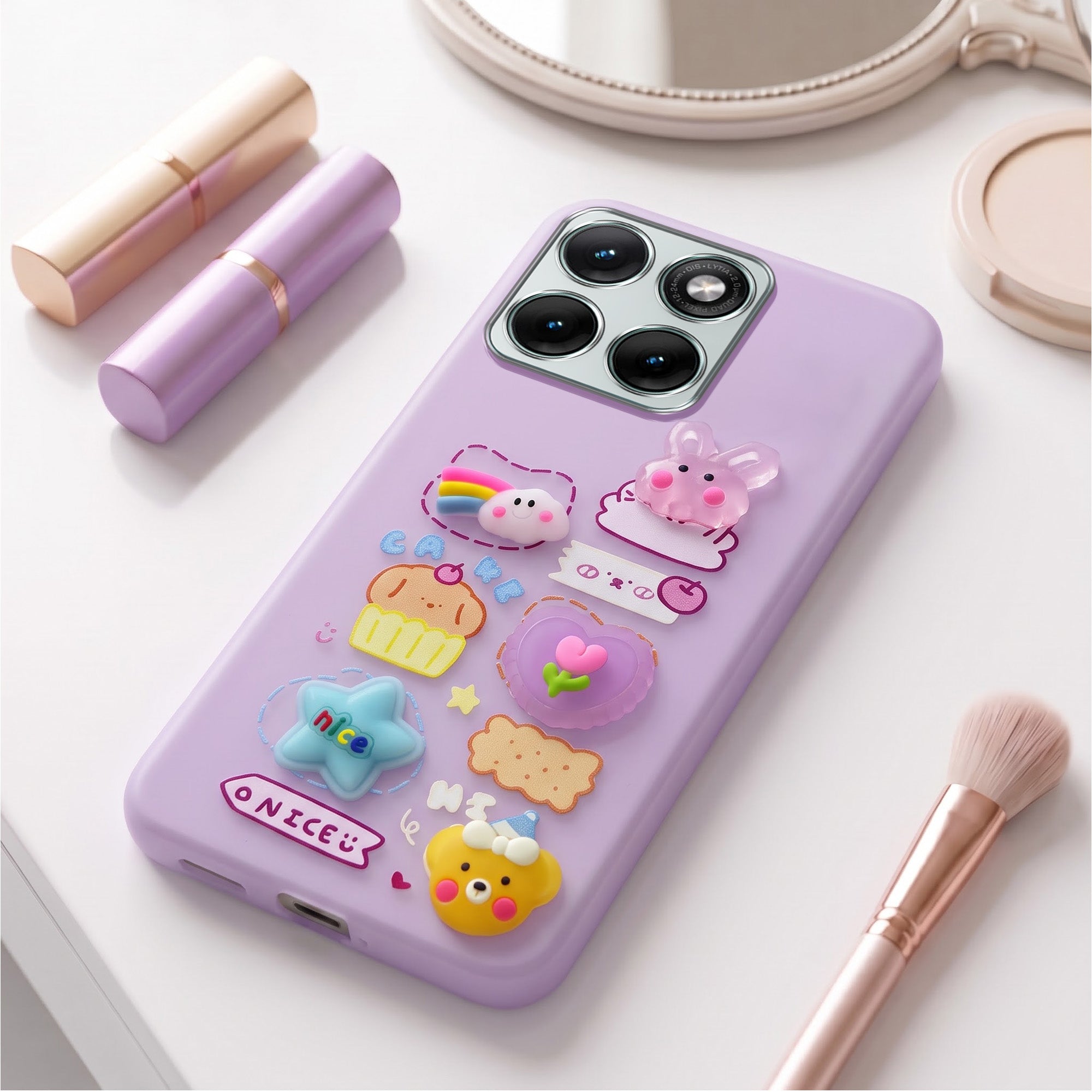 For Motorola Moto Edge 70 Fusion Back Cover Case (3D Cute Cartoons | Hard Back Side Soft | Matte Premium Finish | HD Printing)