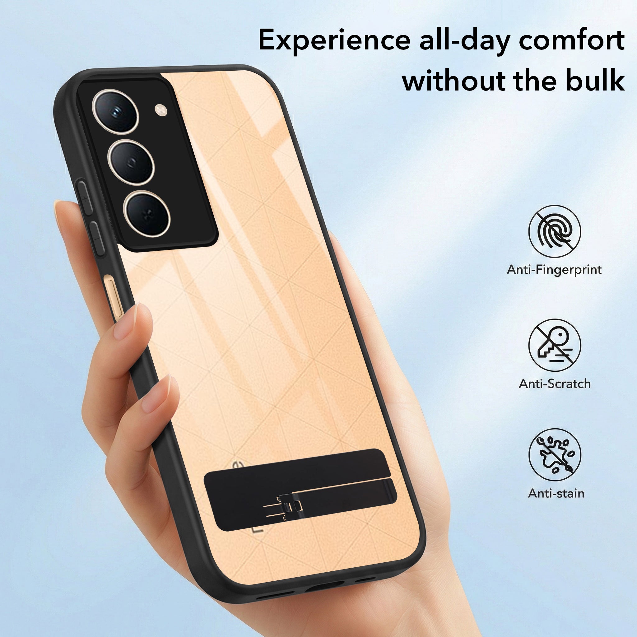 For Realme P3x Back Cover Case (Built-in Stand | Lifetime Anti Yellow | Kickstand Shockproof | Camera Protection | MagSafe Compatible)