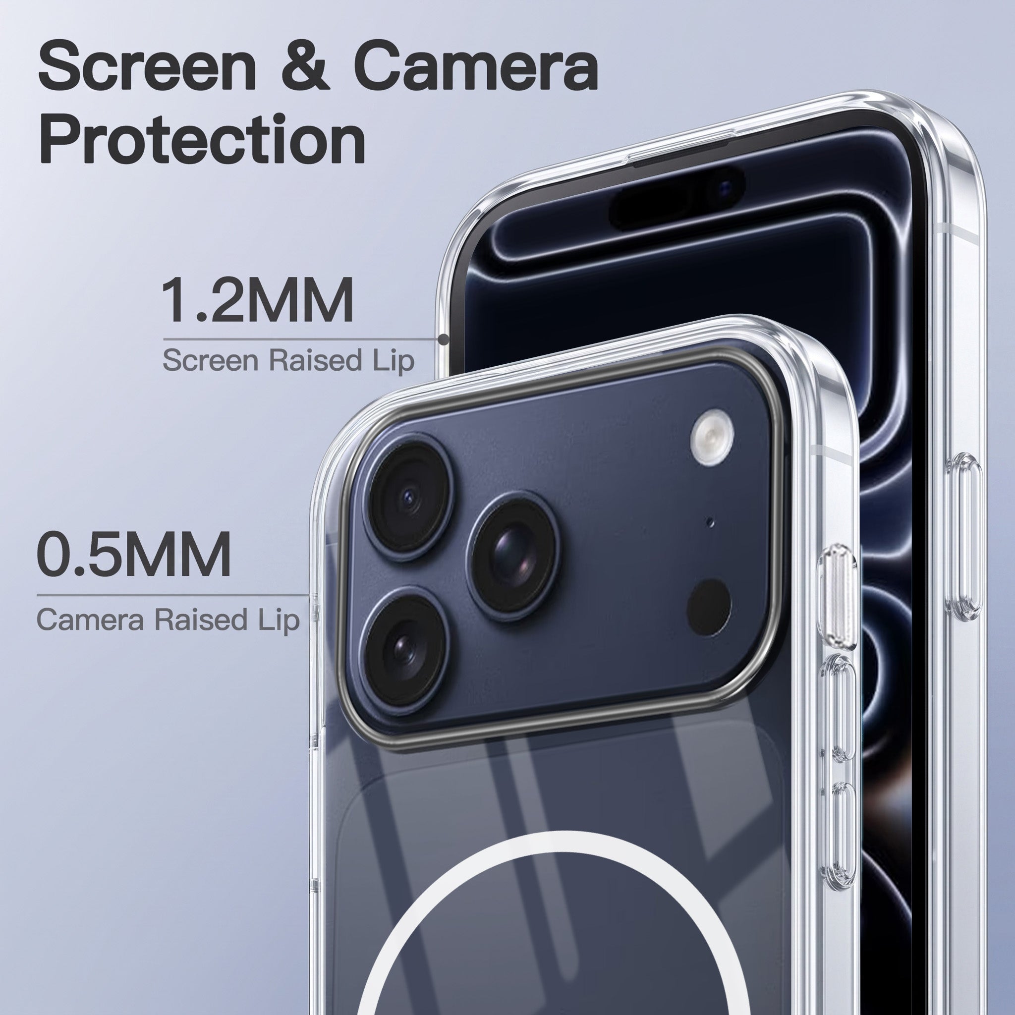 For Apple iPhone 17 Pro Back Case Cover Crystal Anti Yellow (Unbreakable PC | MagSafe Wireless Charging Support |Camera Protection Bump)