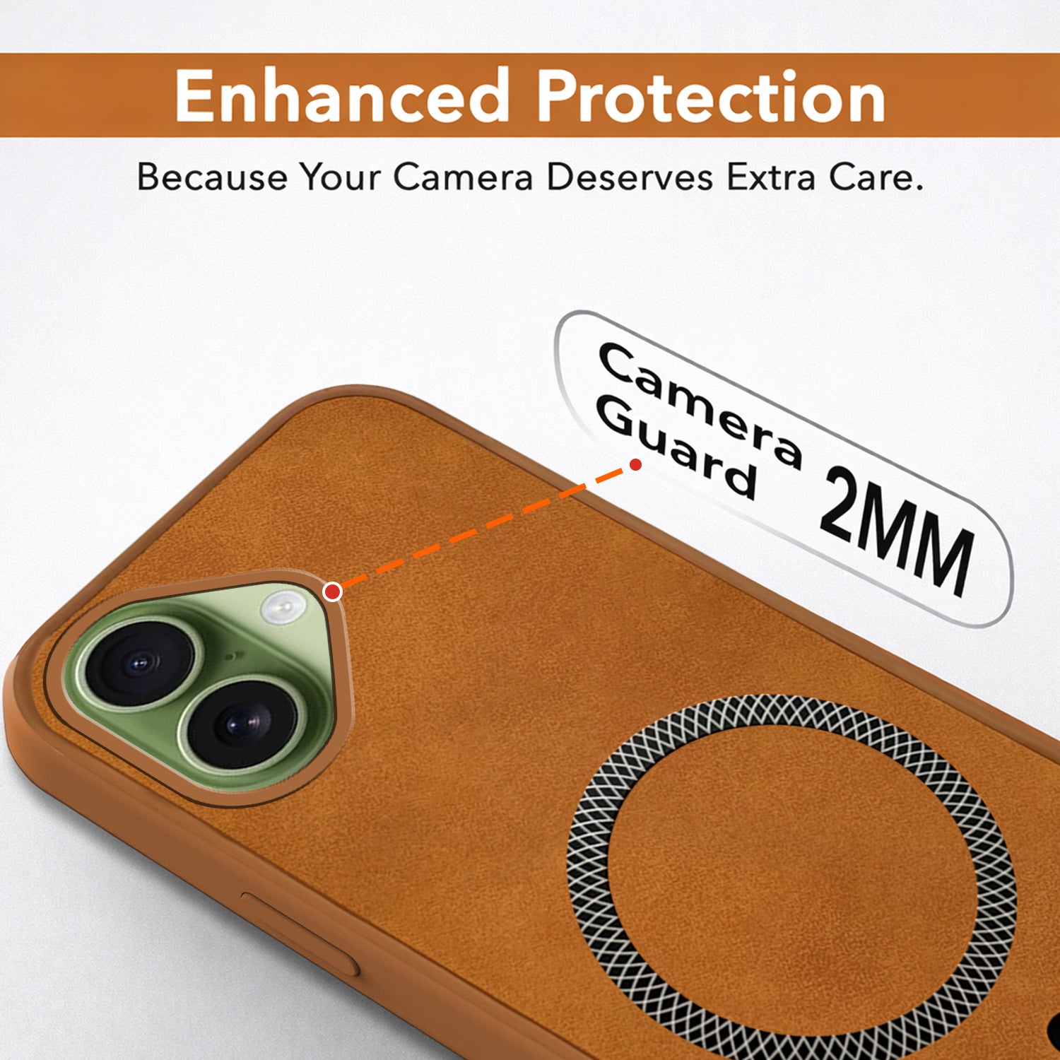 For Apple iPhone 17 Back Cover Case Leather Finish (MagSafe Compatible Wireless Charging | Soft Touch | Camera Bump Protection)